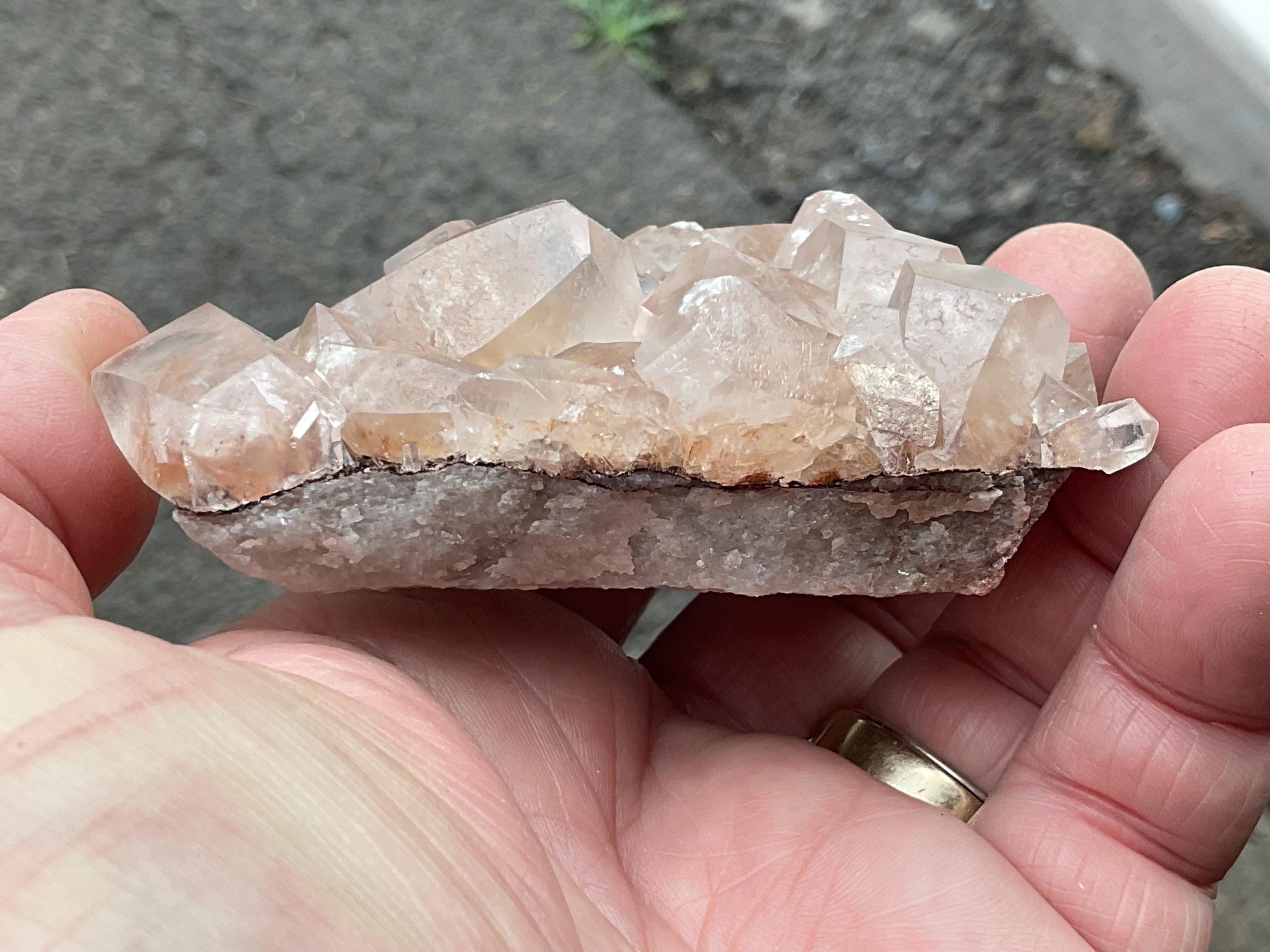 134g Blocky Calcite on Hematite Quartzite Specimen 1A from Hubei, China