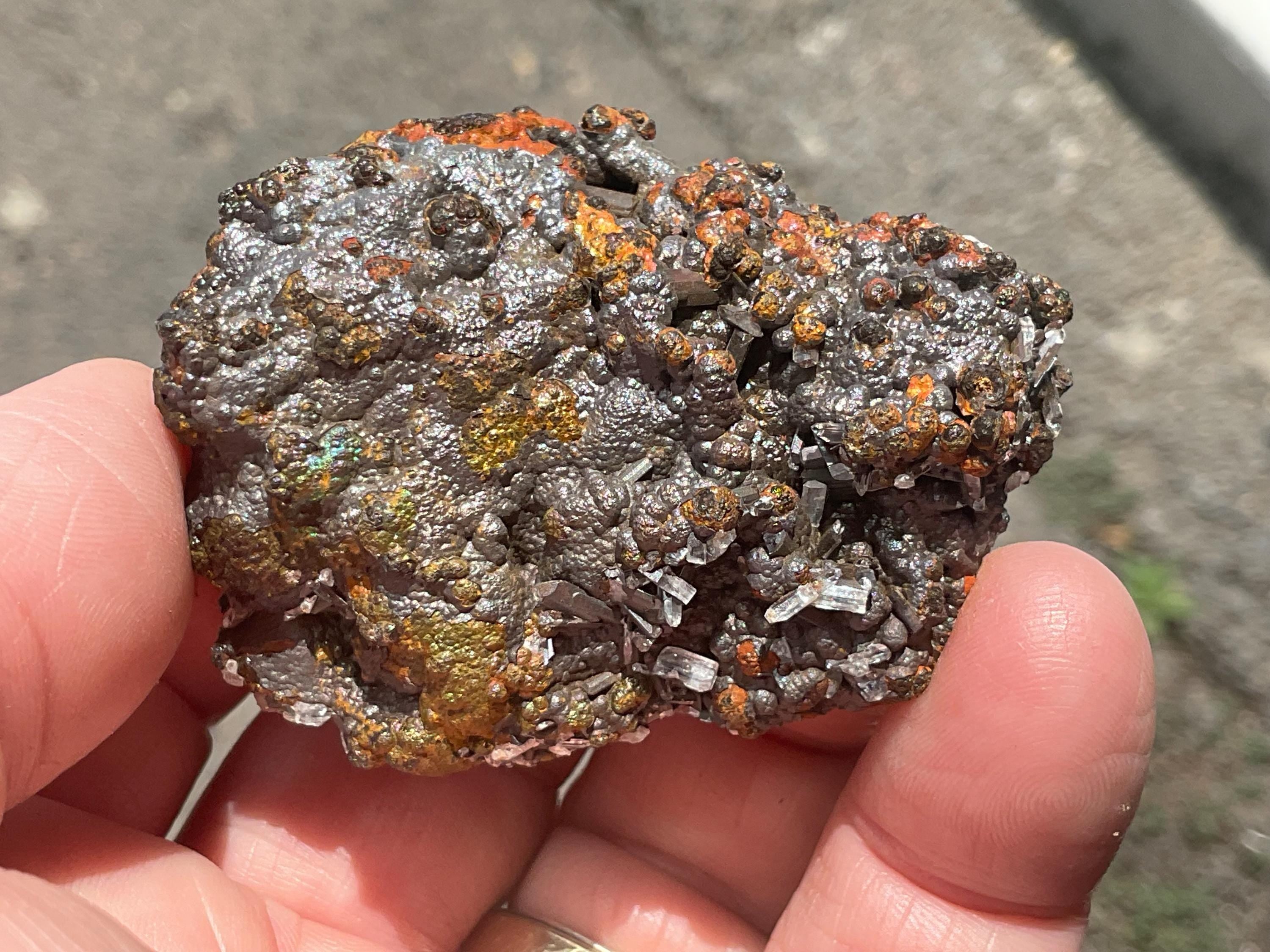 RESERVED FOR ANDREW** 40g Iridescent Goethite/Limonite with Selenite Crystals Specimen 5A from Hubei, China