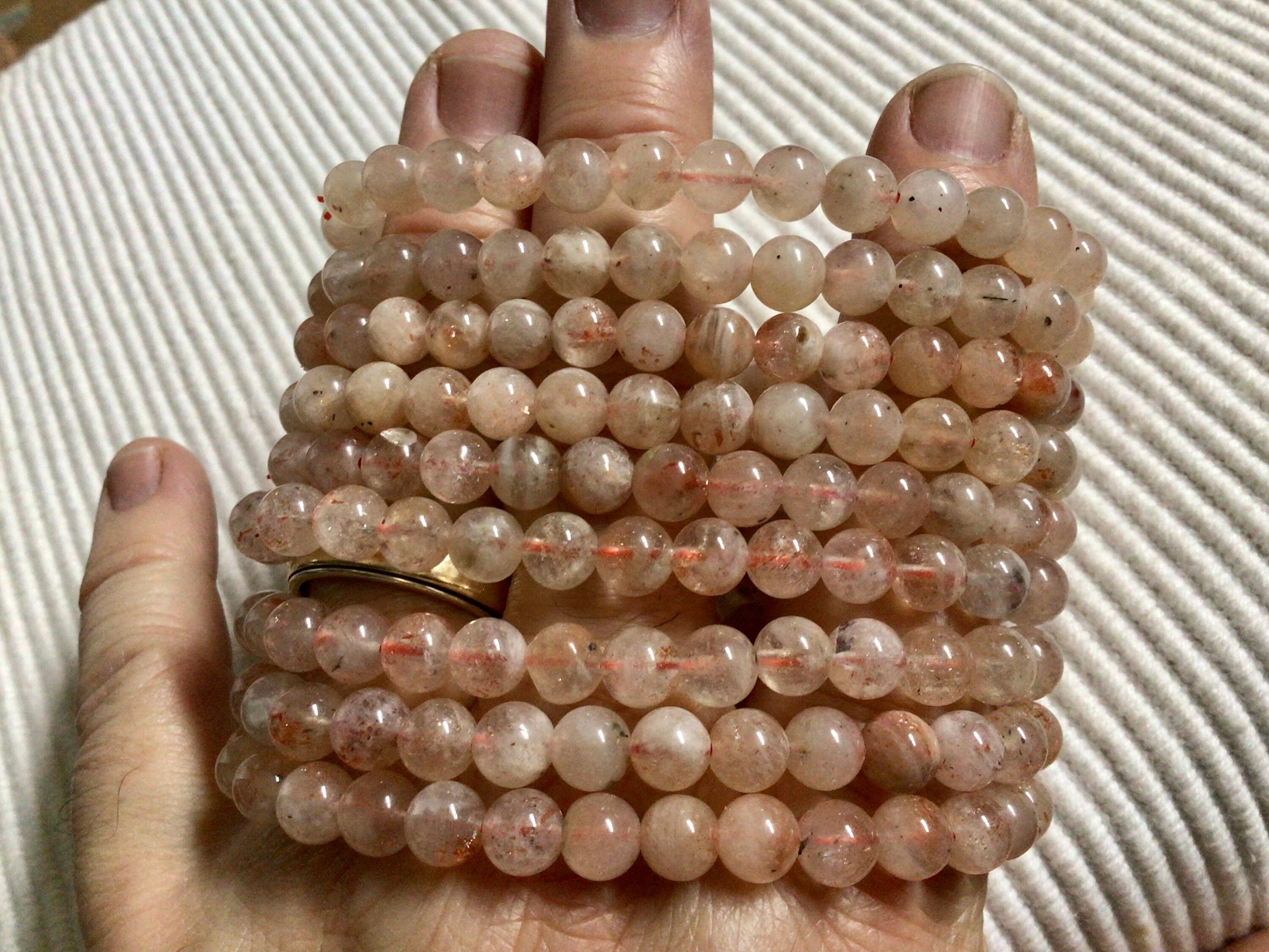 6mm Sunstone Bead Bracelet