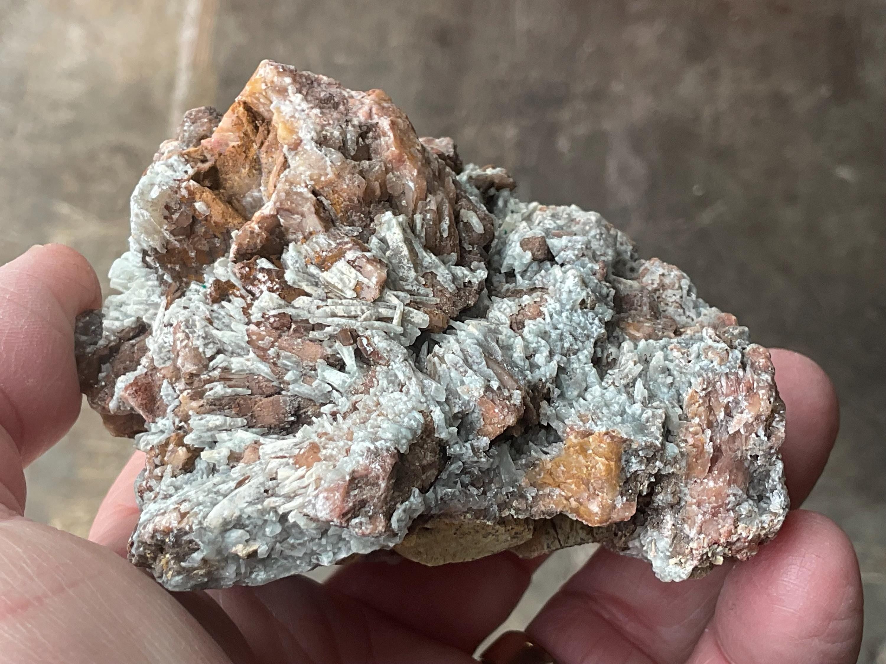 504g Malachite and Selenite on Dolomite Matrix Specimen 3B