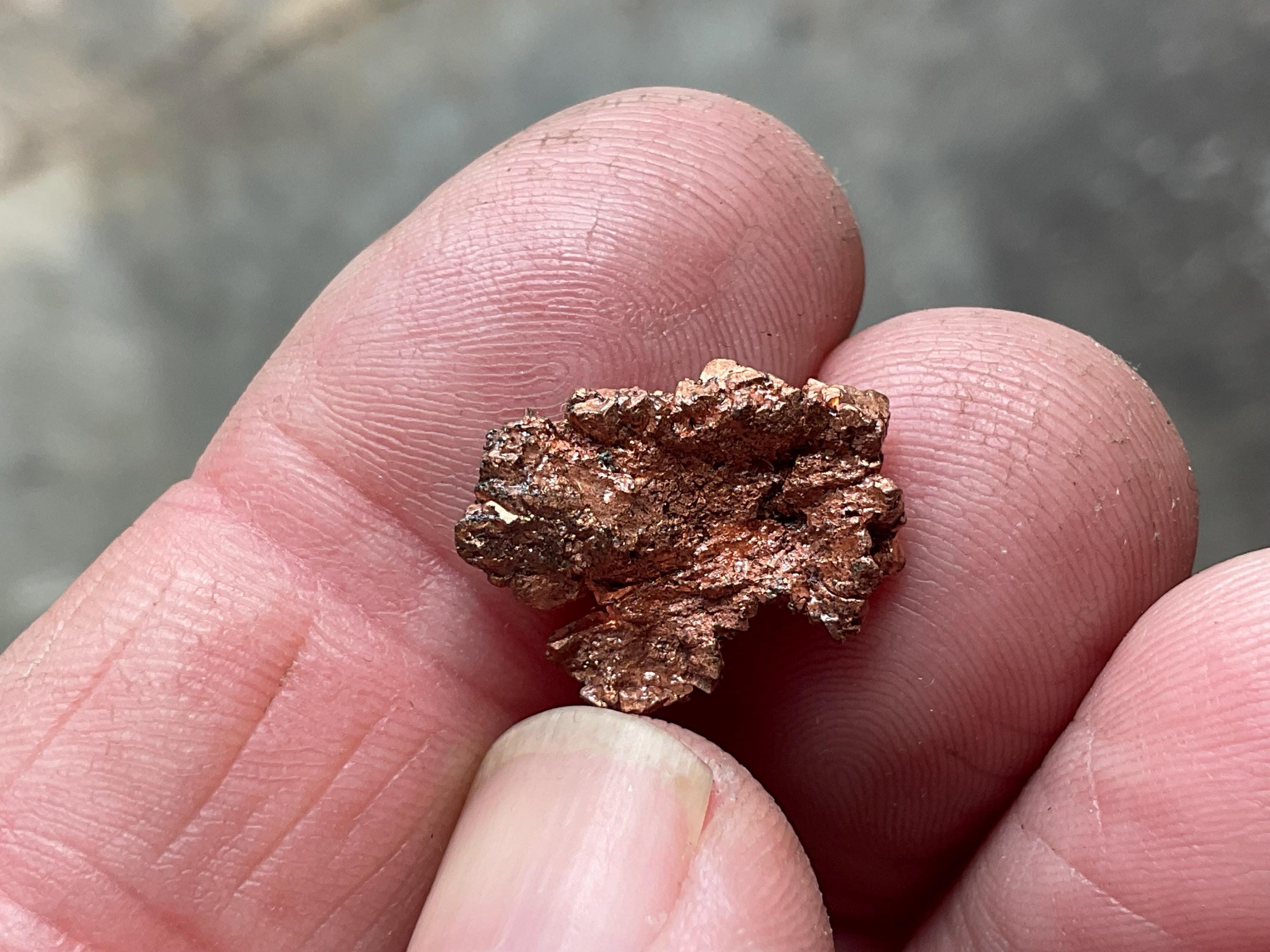 2g Native Copper Pseudomorph after Cuprite Specimen 2A from the Red Dome Mine Australia