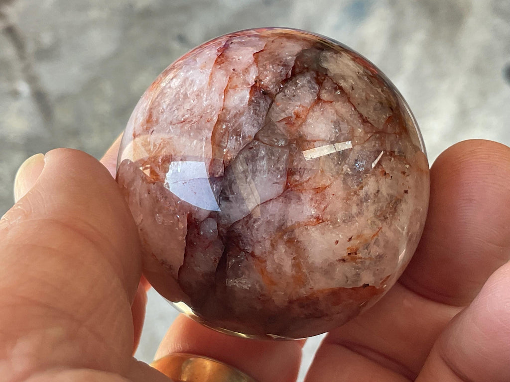138g Fire Quartz (Hematite Quartz) Sphere 1A