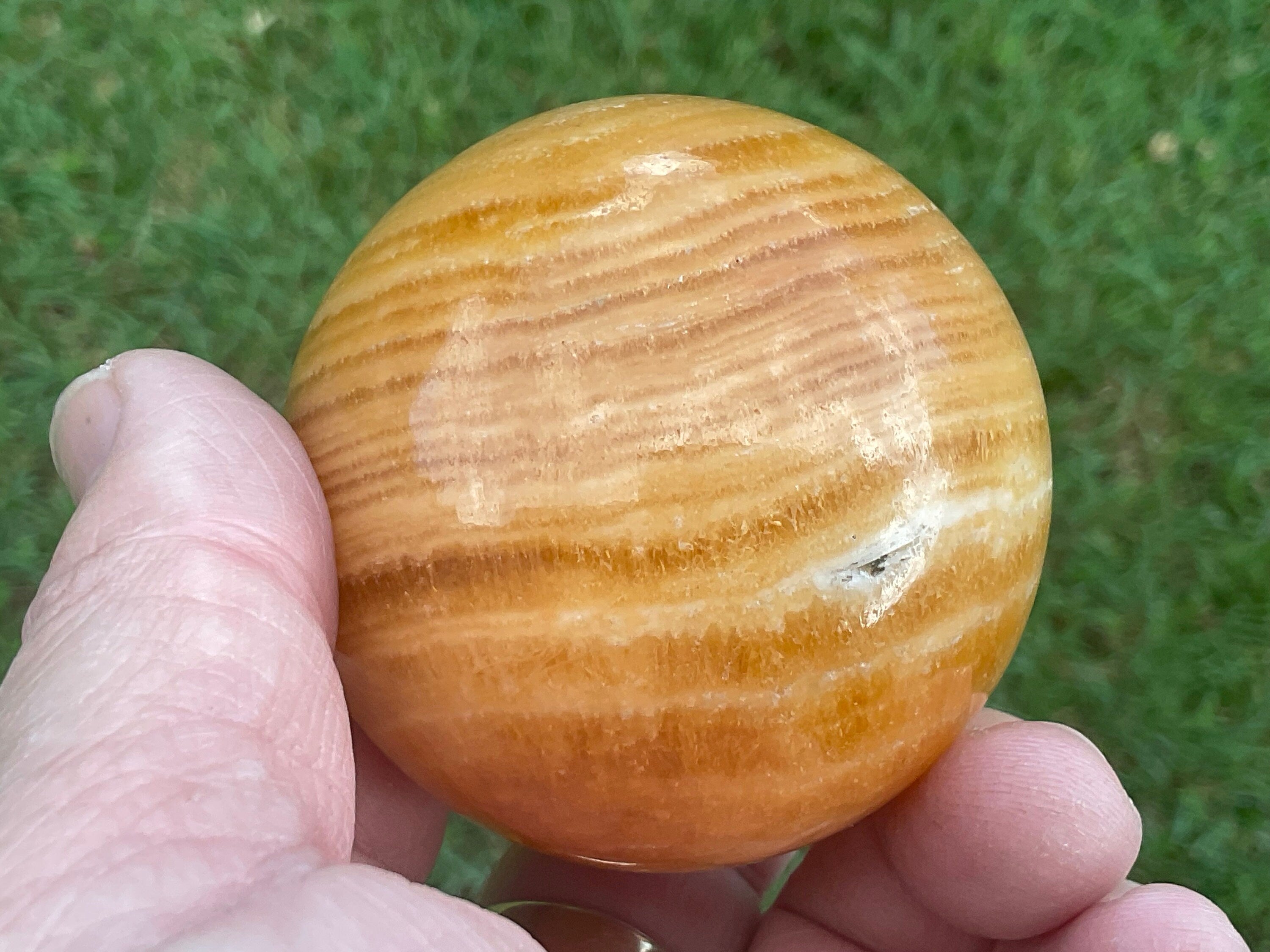 280g “Orange Fire Calcite” Sphere 1C