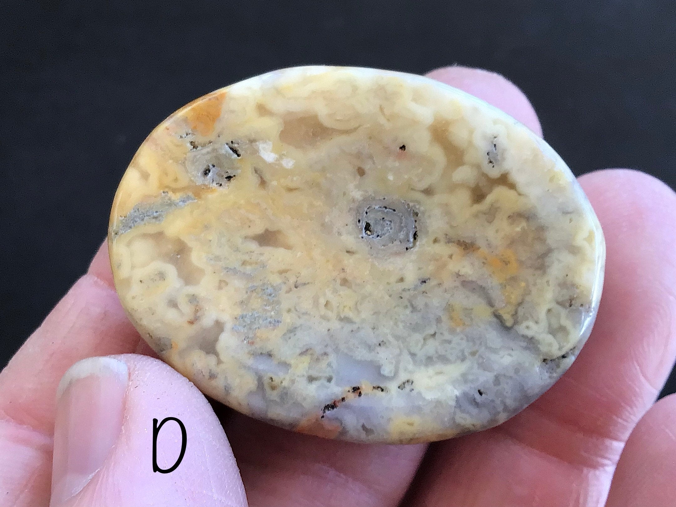 Crazy Lace Agate Thumb Stone/Worry Stone 2D