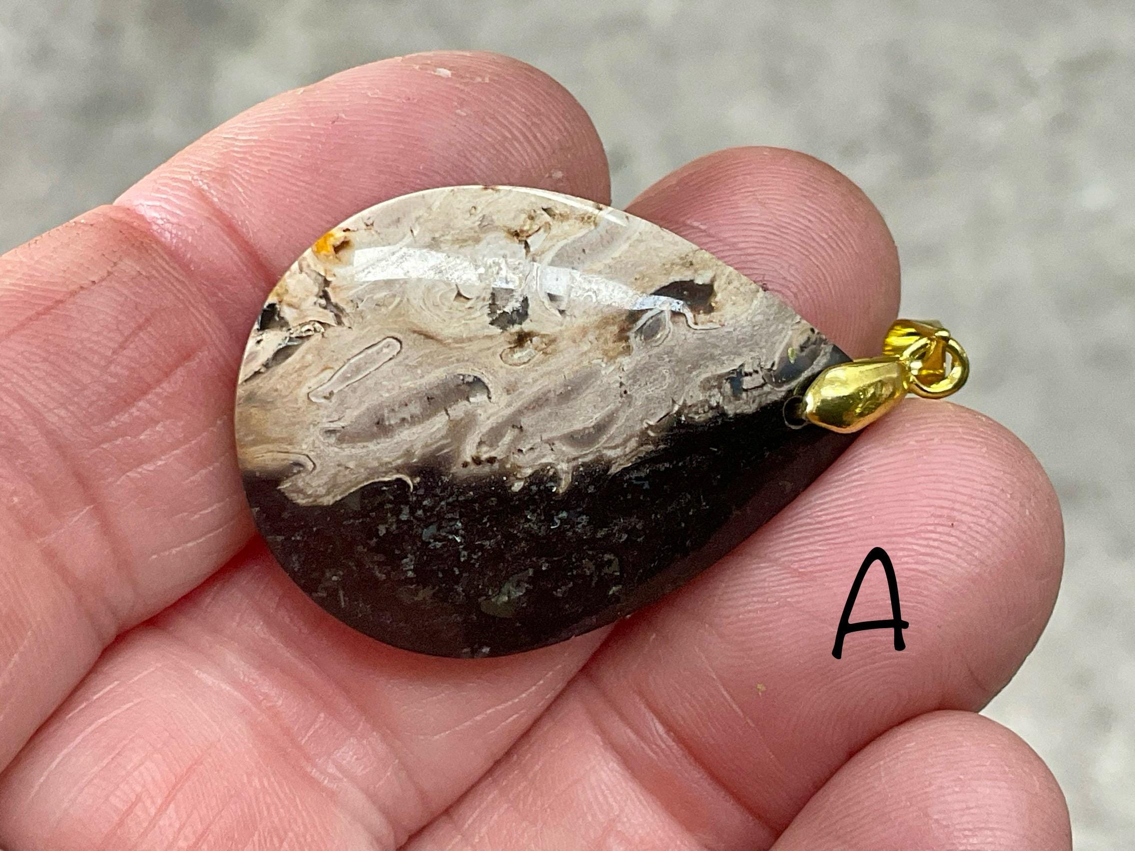 Indonesian Palm Root Cabochon Pendant Group 2