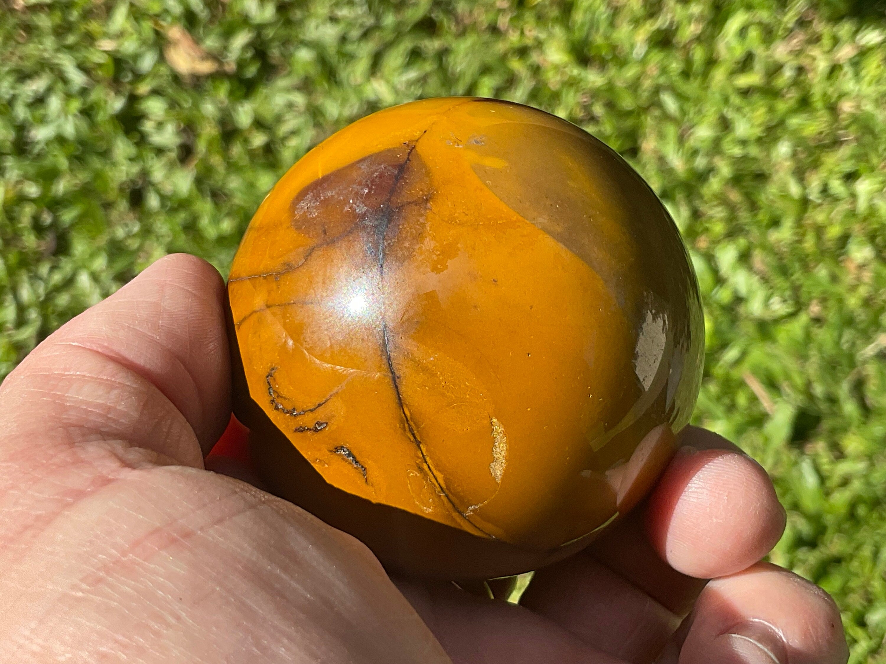 288g Mookaite Jasper Sphere 2B (Repaired)