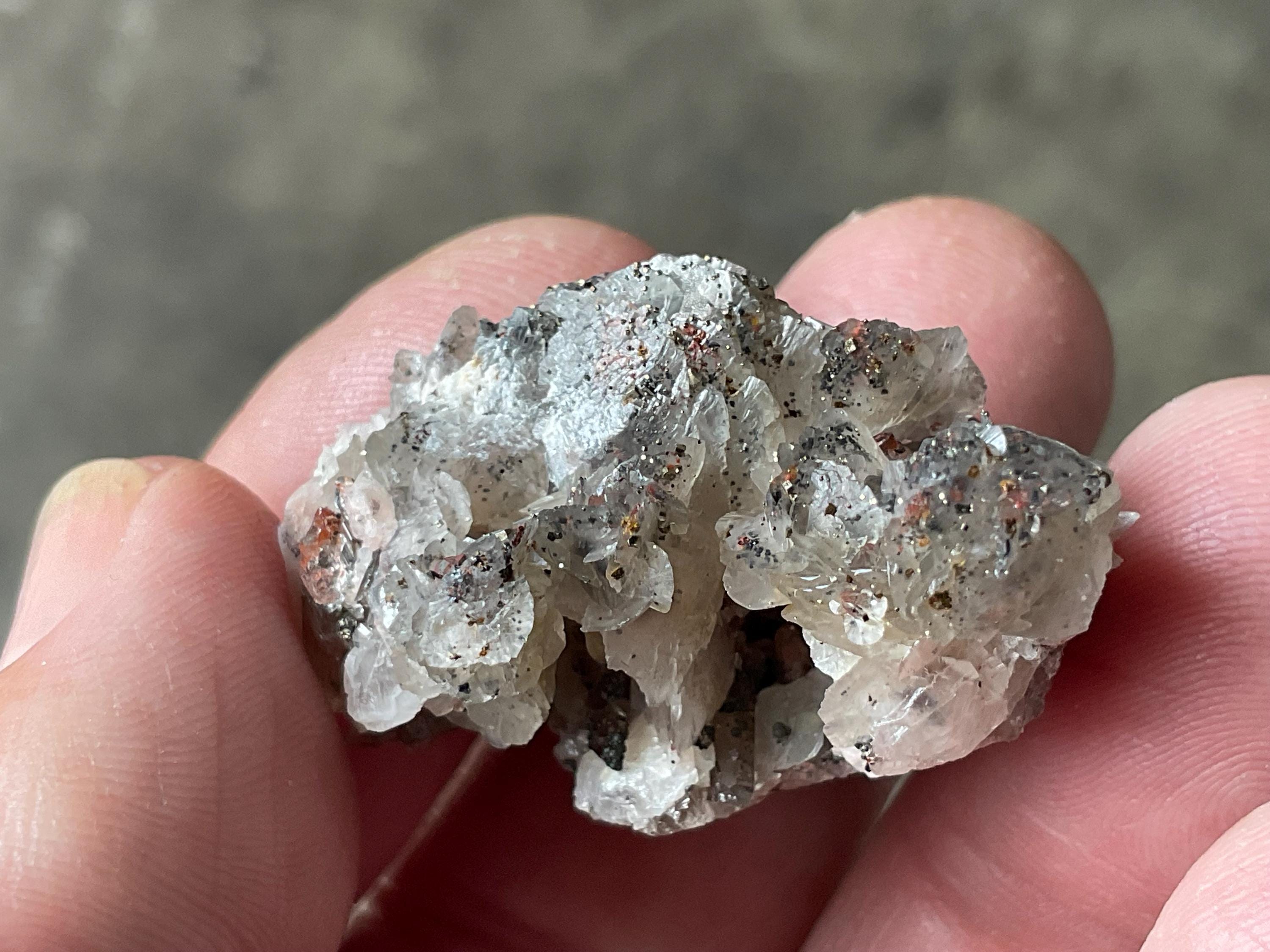 16g Quartz, Hematite, Calcite with Pyrite Cluster A from Fujian, China