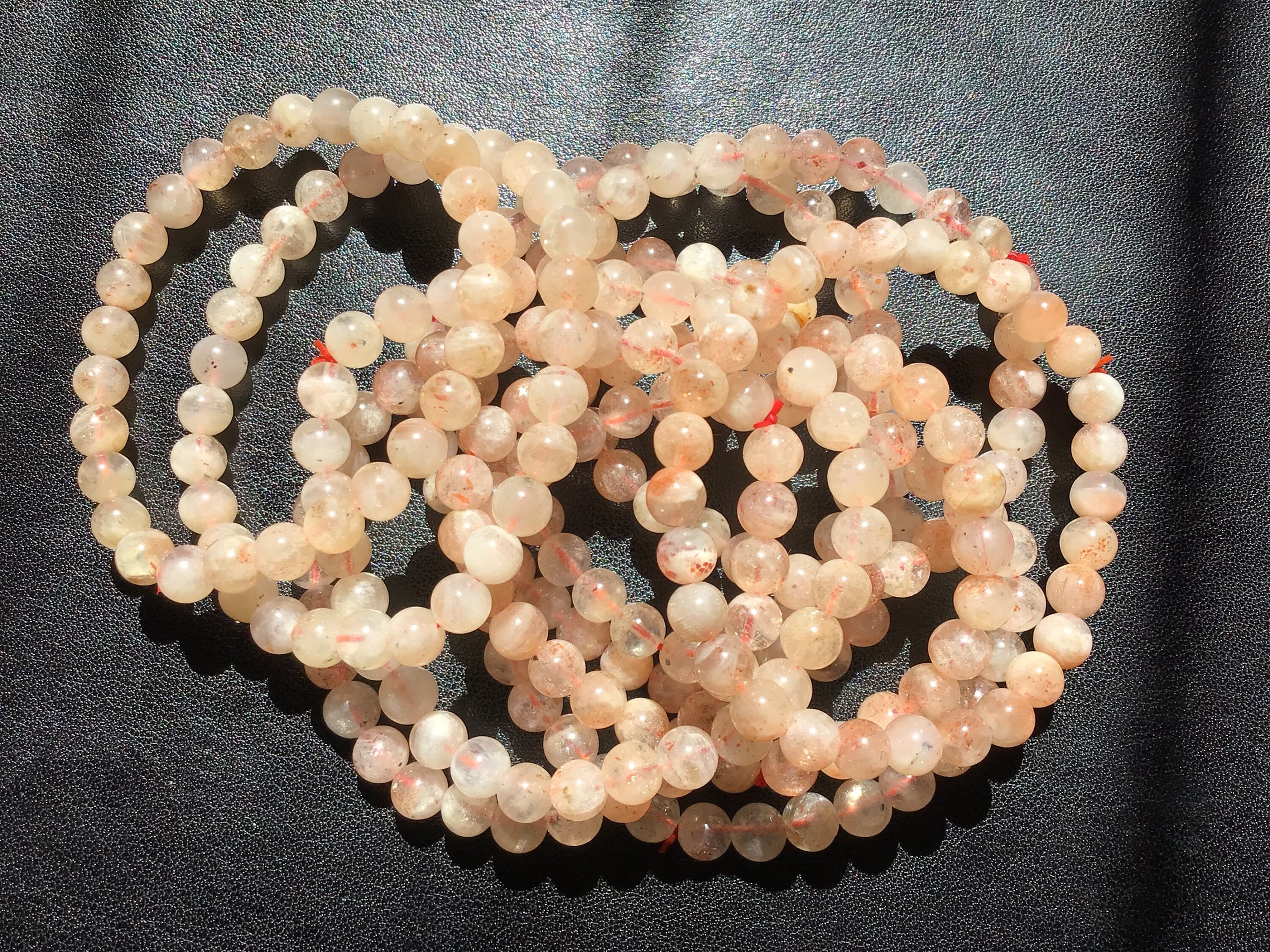 6mm Sunstone Bead Bracelet