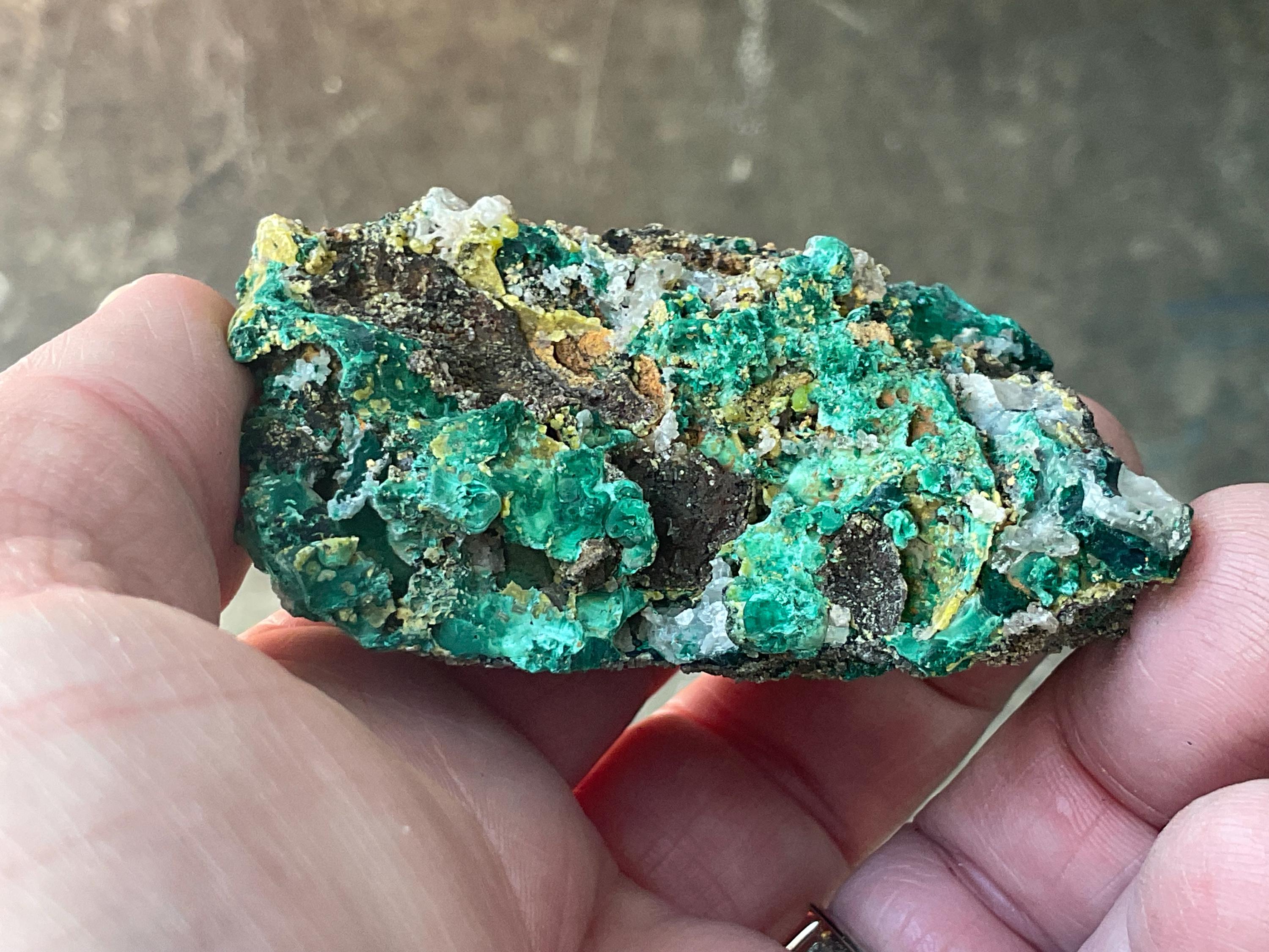 140g Australian Malachite, Cerussite and Pyromorphite Specimen 8B from Rum Jungle