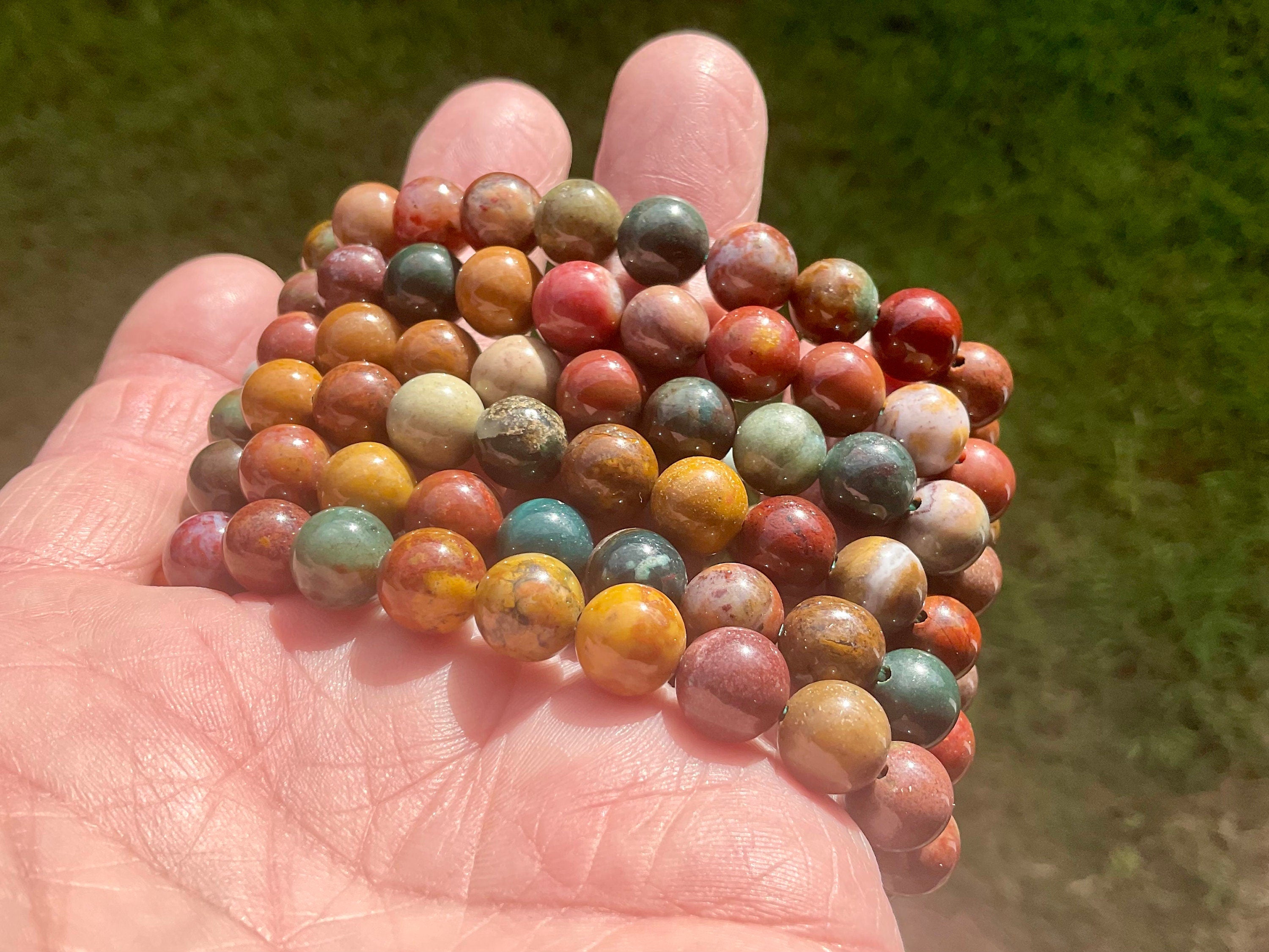 Ocean Jasper 8mm Bead Bracelet
