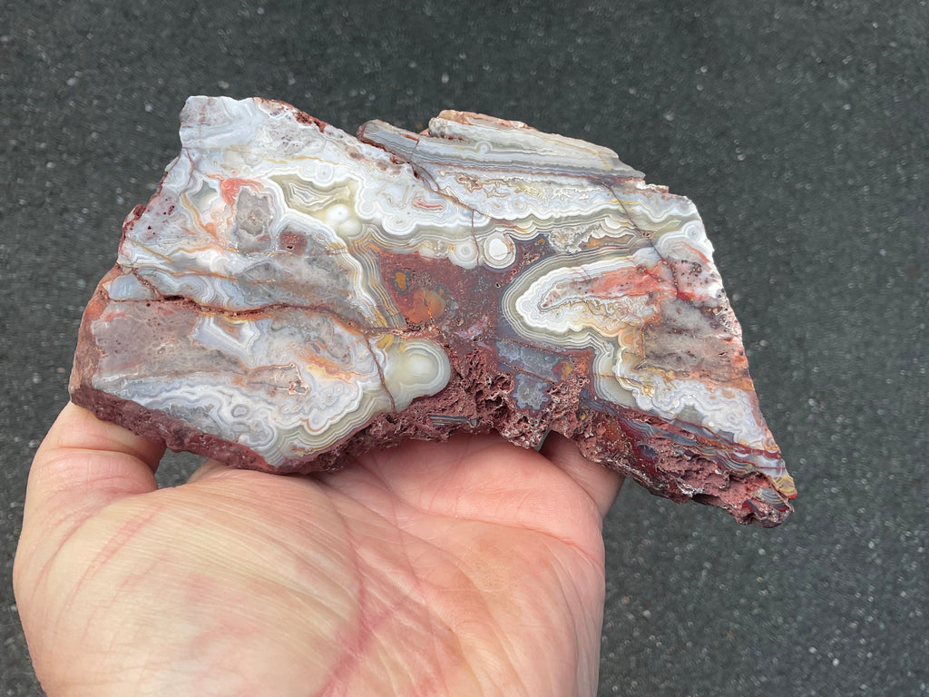 346g Red Mexican Crazy Lace Agate Polished Slab 1B