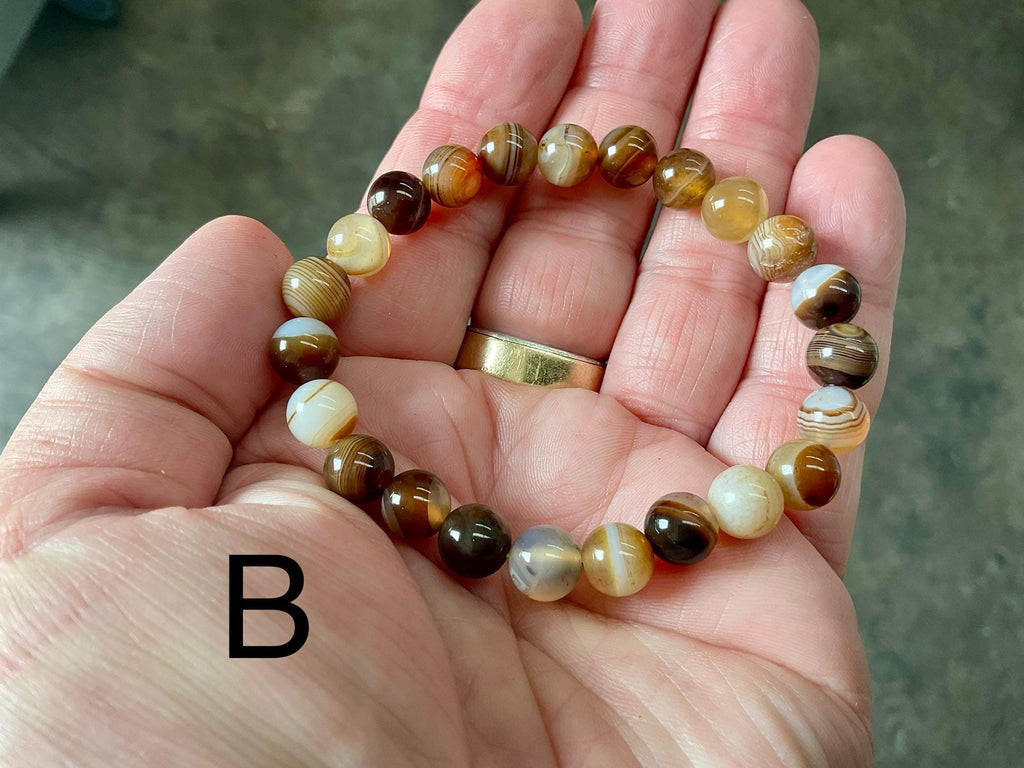 Brown Agate 8mm Bead Bracelets