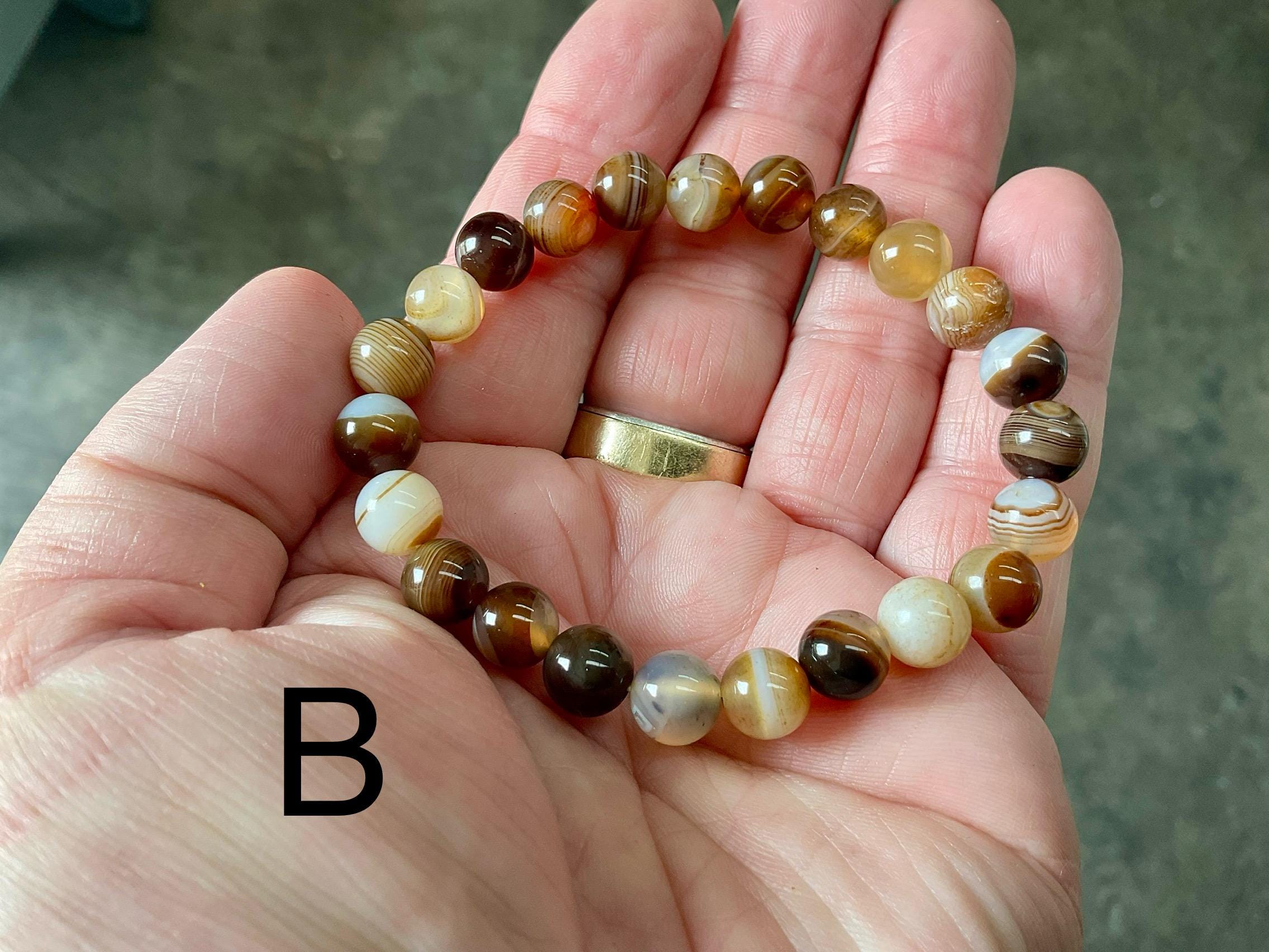Brown Agate 8mm Bead Bracelets