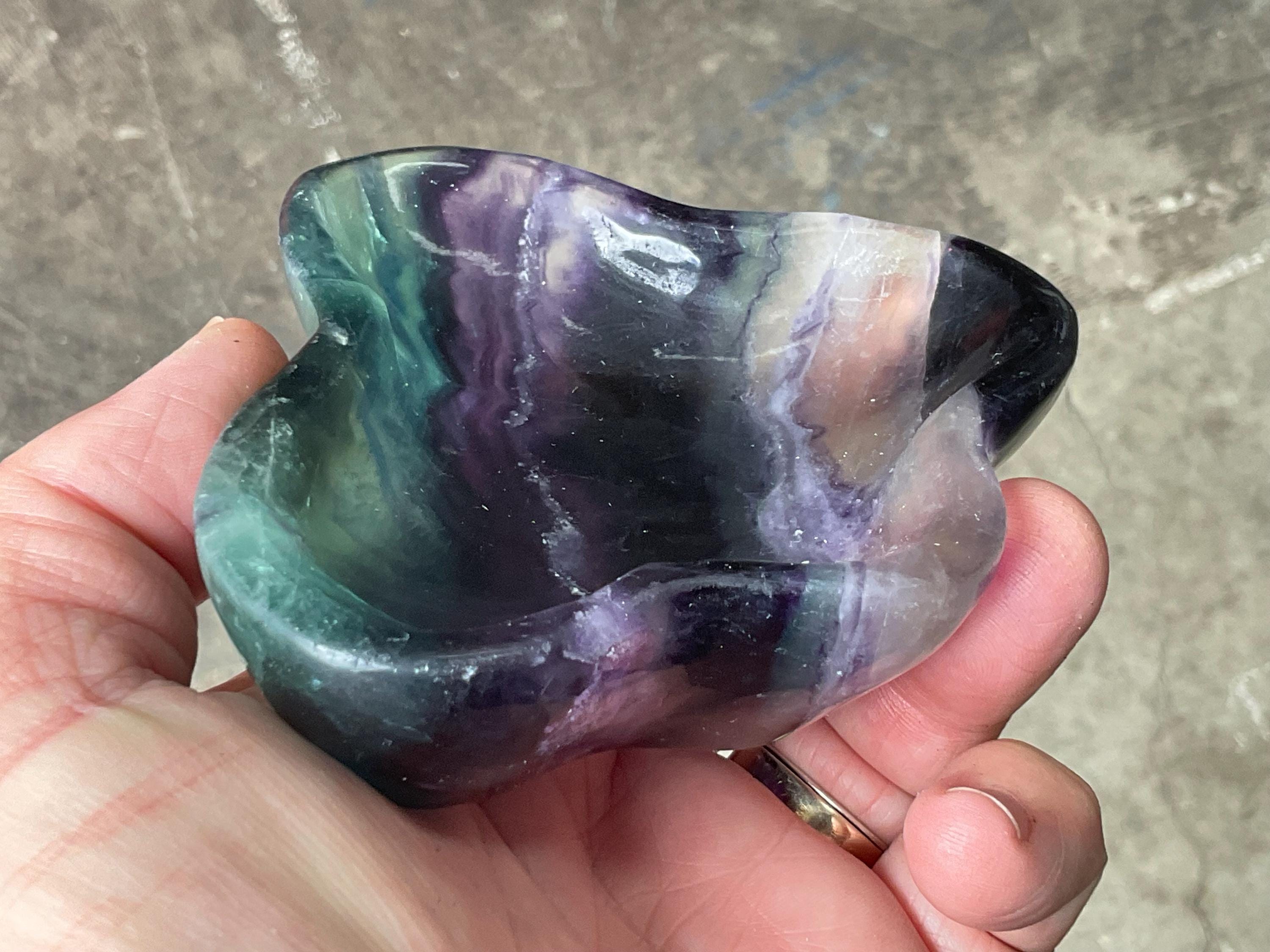 326g Rainbow Fluorite Freeform Bowl 3A