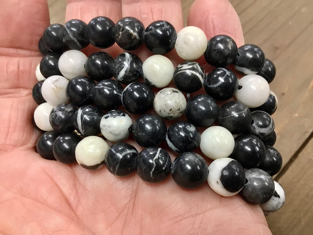 Zebra Jasper 8mm Bead Bracelet