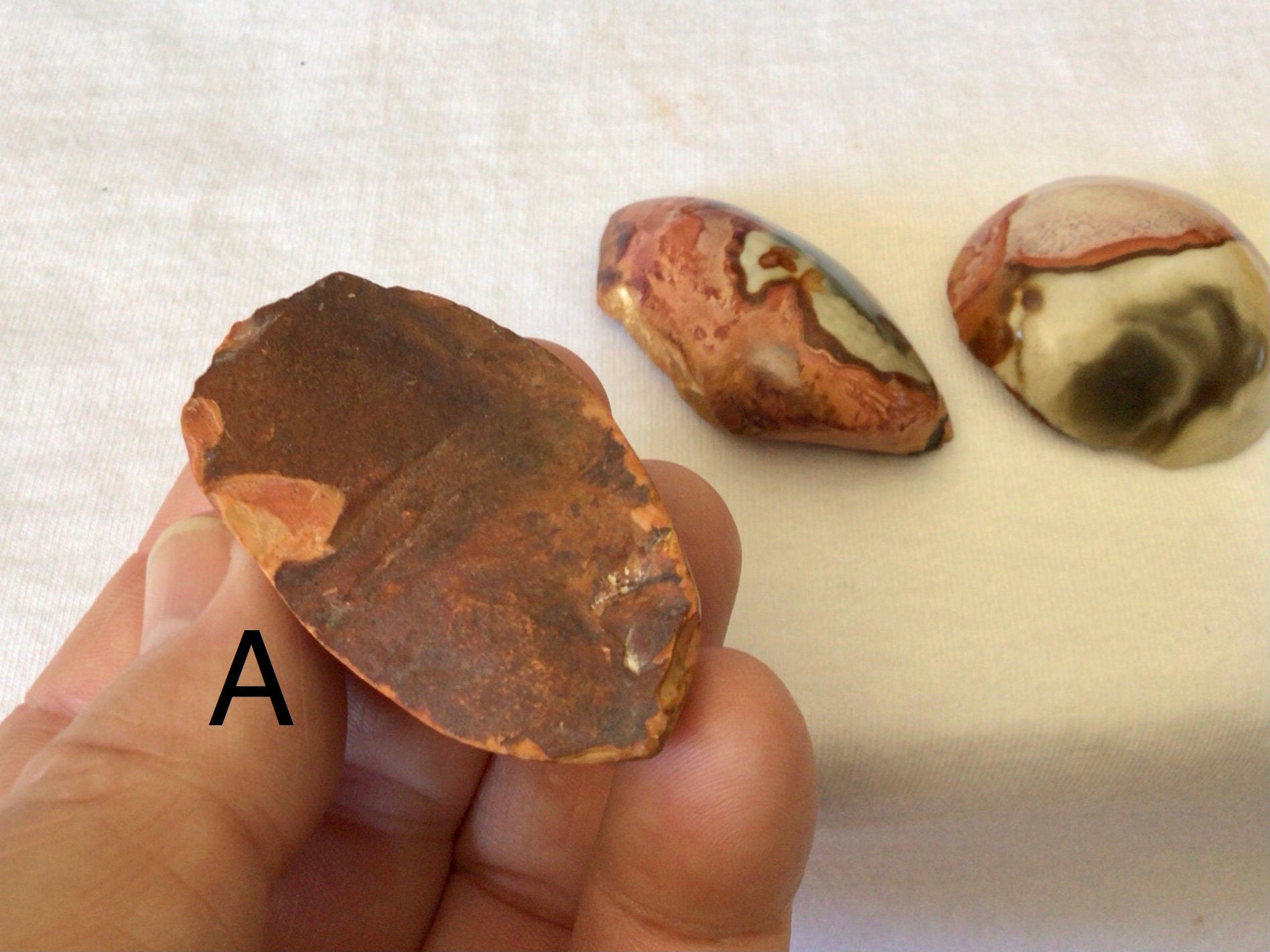 Polychrome Jasper One Side Polished Palmstone Group 3