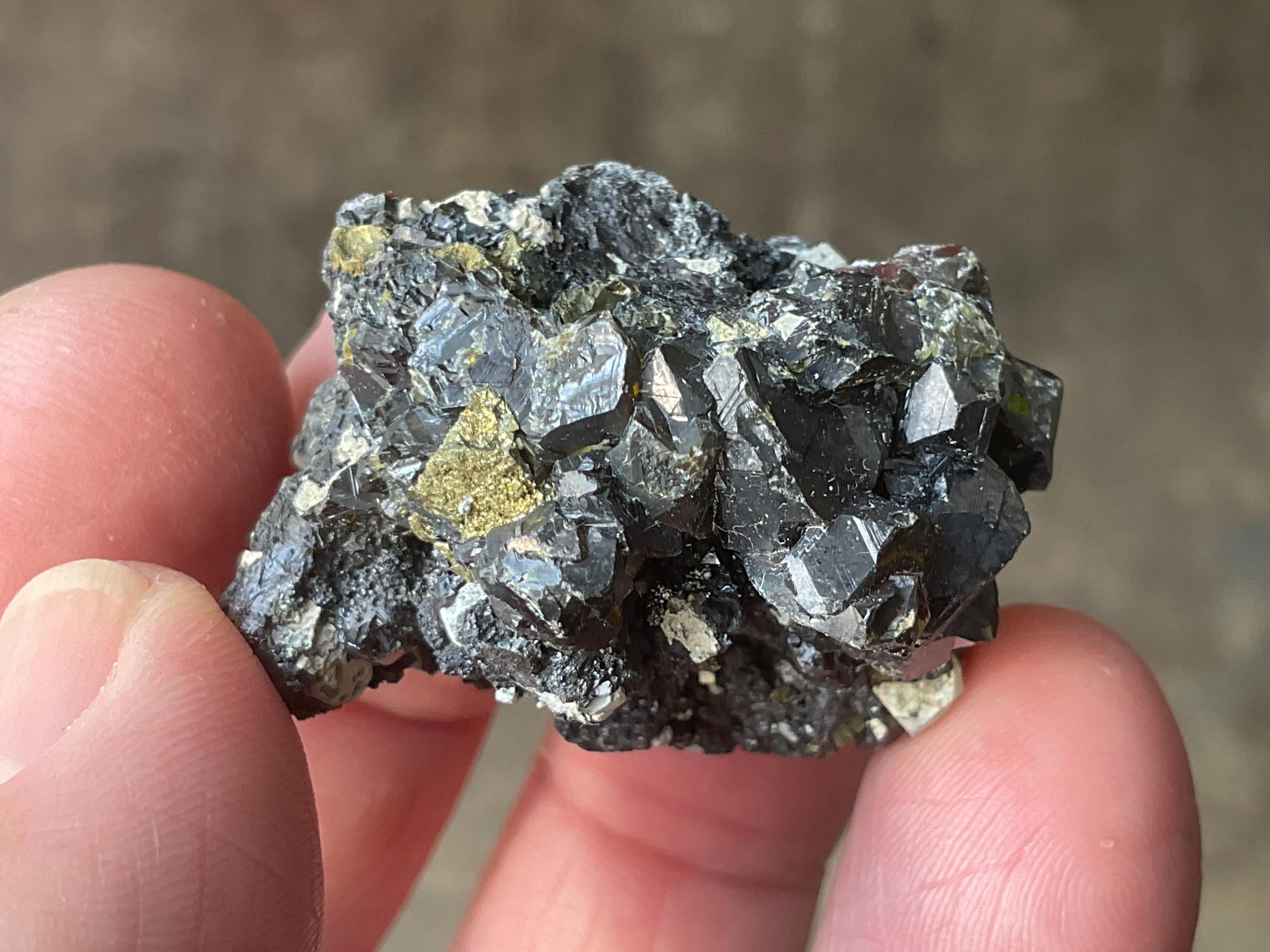 36g Chalcopyrite on Marmatite Specimen from Bulgaria