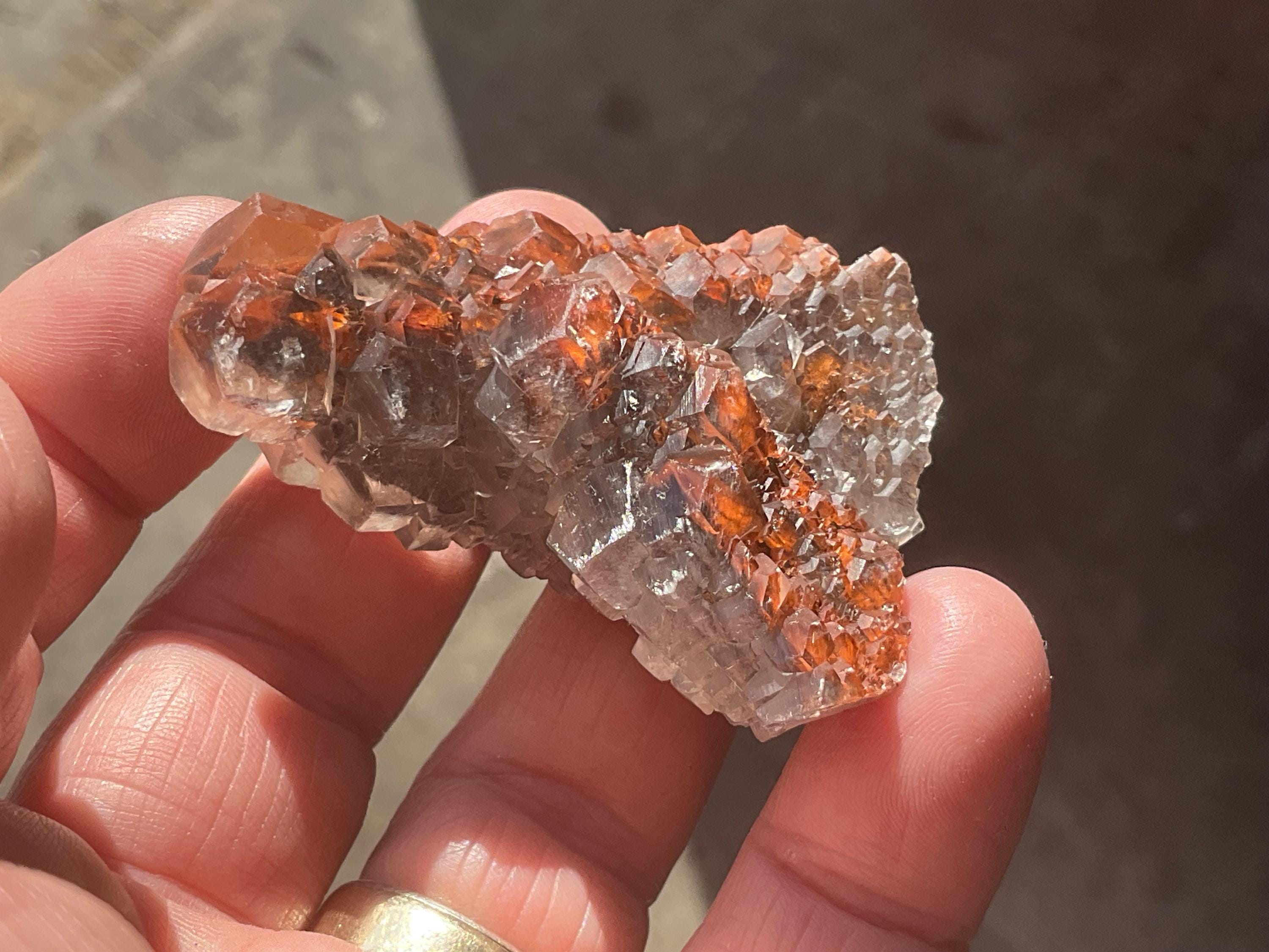 48g “Red Pagoda” Calcite Specimen 6B from Hubei, China