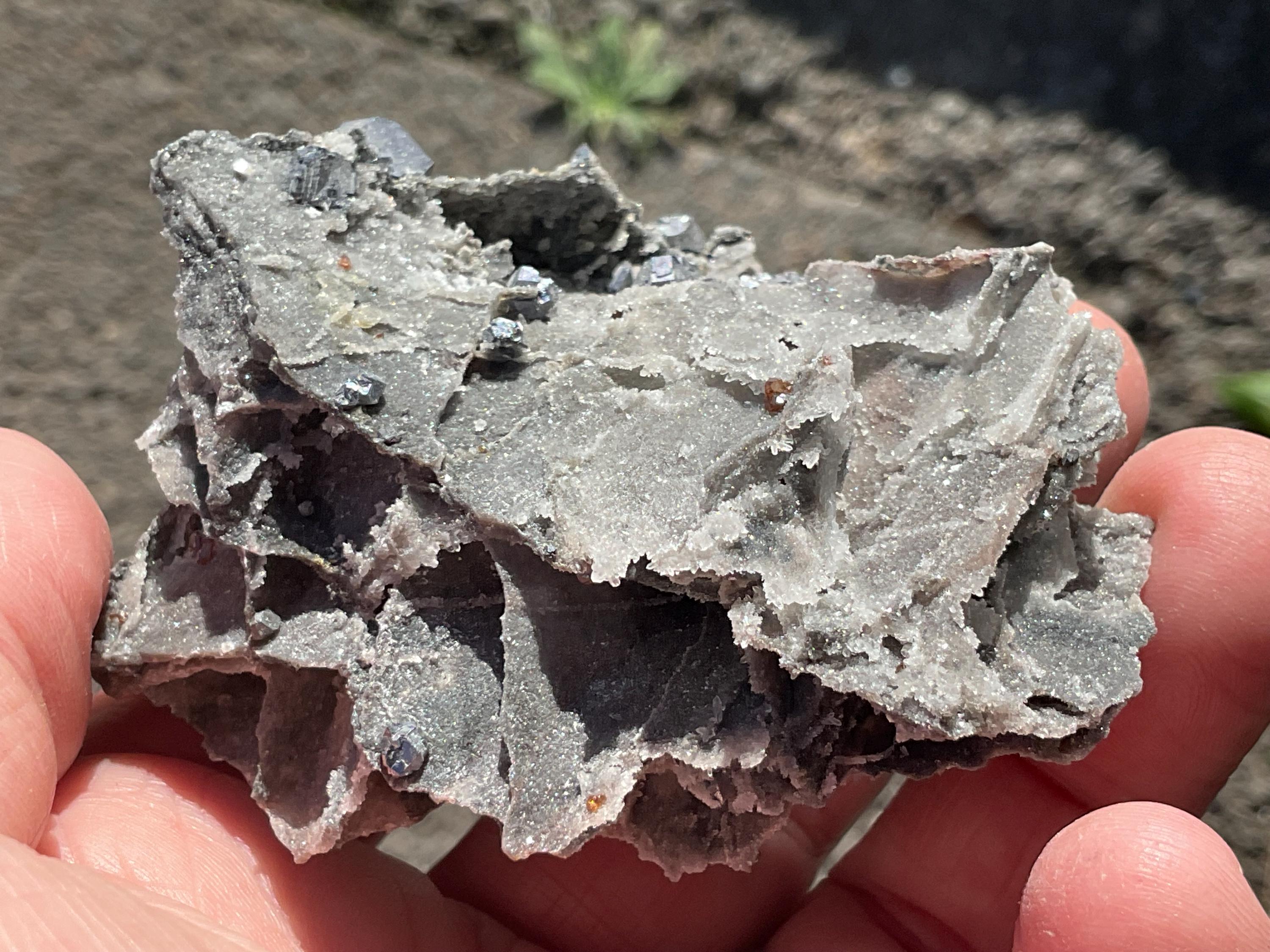 60g Sphalerite, Garnet, Galena Quartz Specimen 4A from Hunan, China