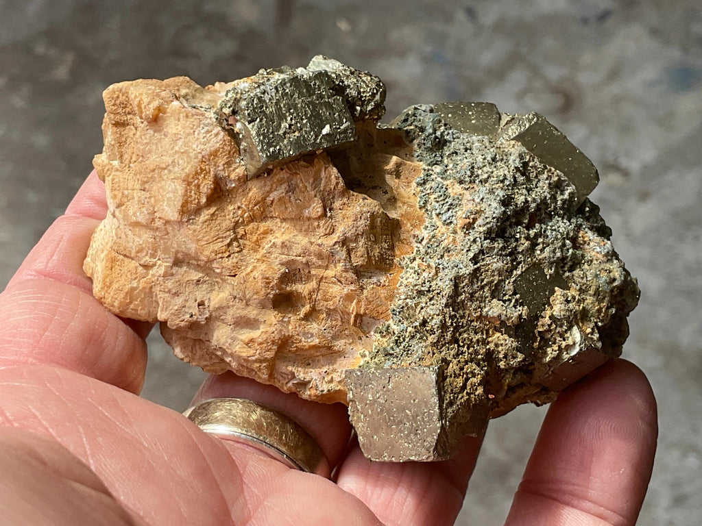 238g Chinese Pyrite with Quartz on Matrix Specimen B