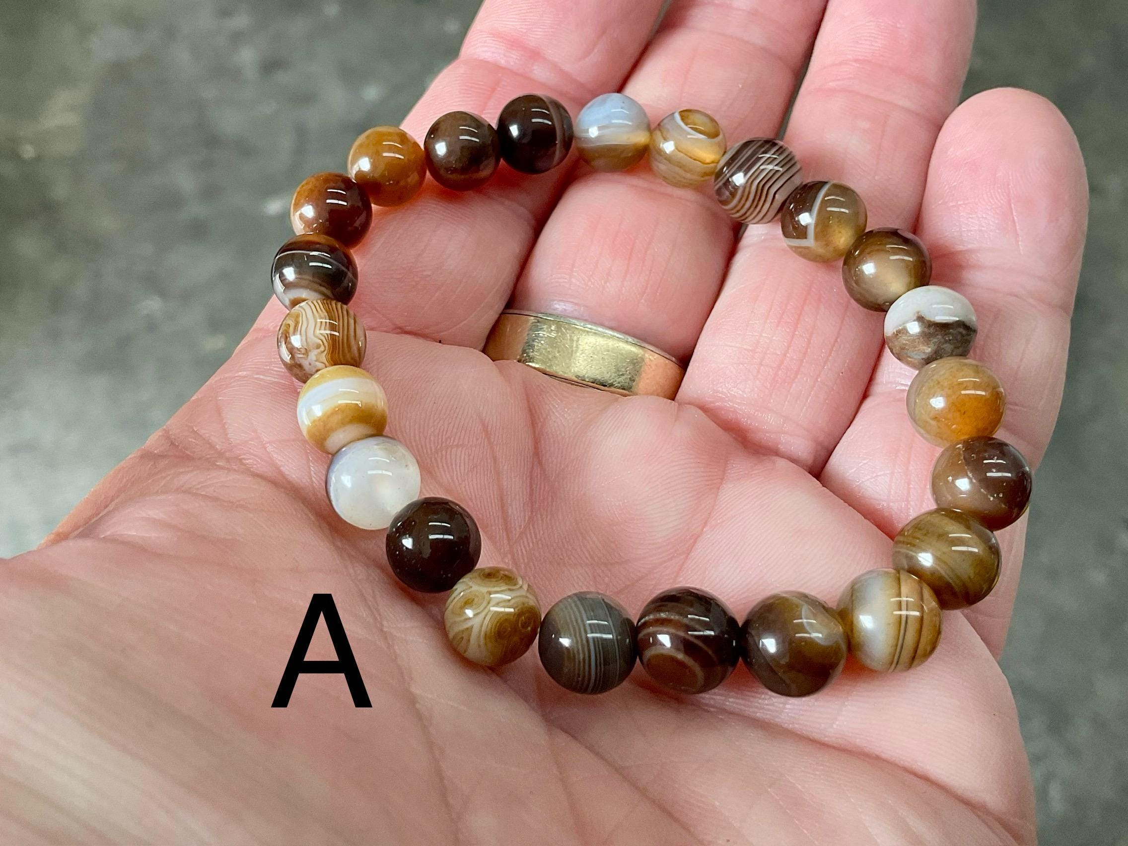 Brown Agate 8mm Bead Bracelets