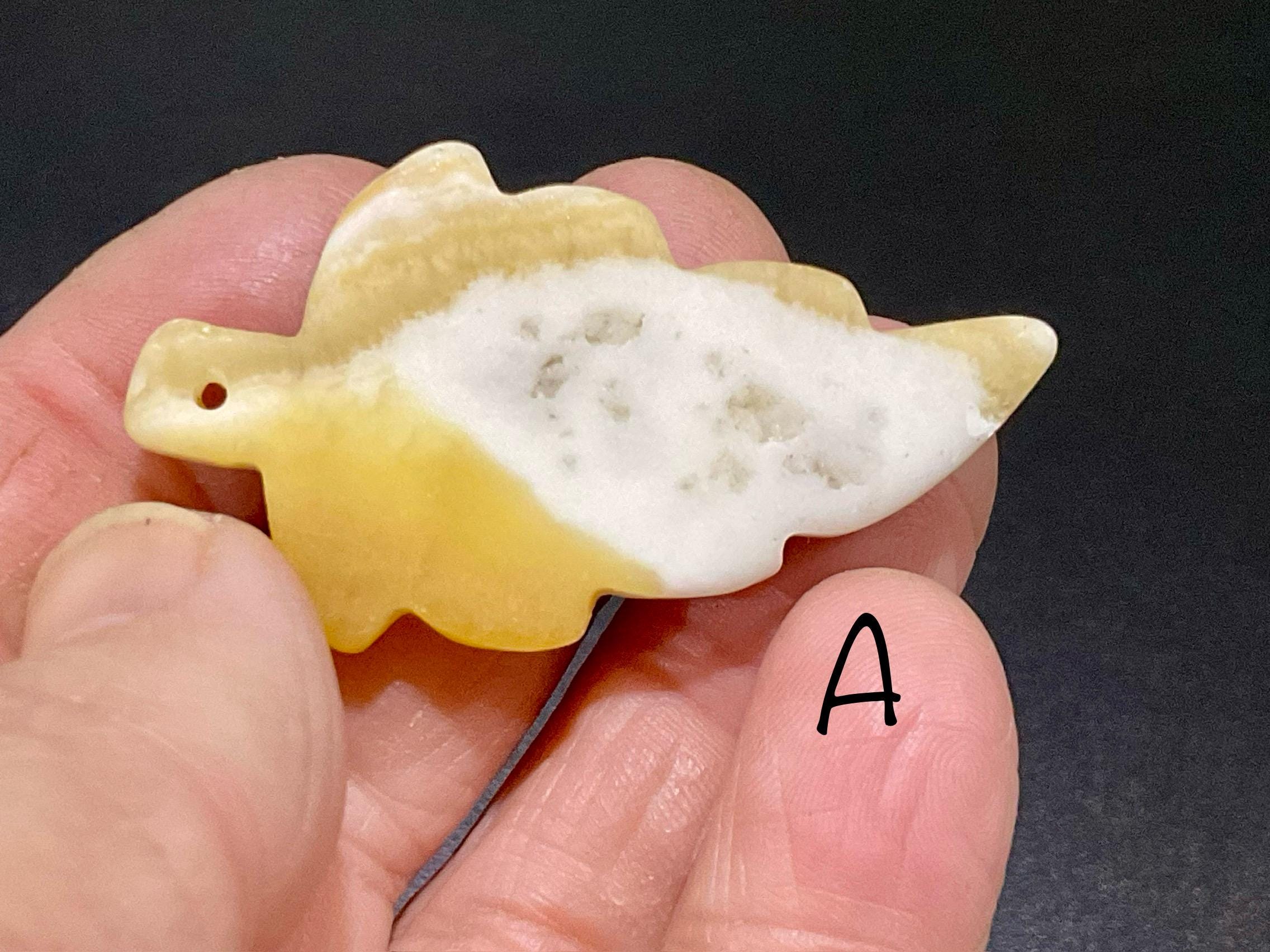 Orange Banded Calcite Drilled Leaf Pendant Group 4