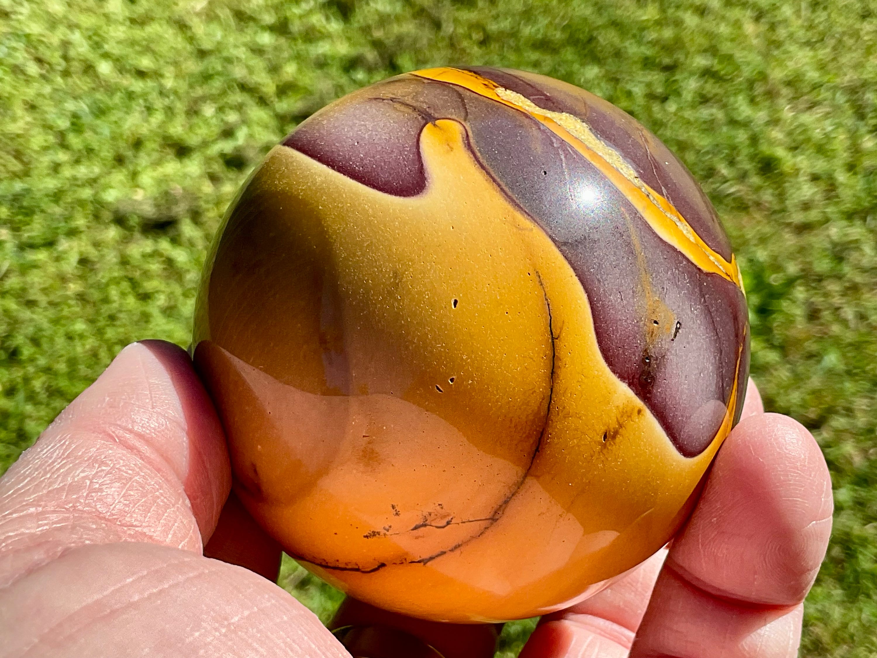 451g Mookaite Jasper Sphere 5B (Repaired)