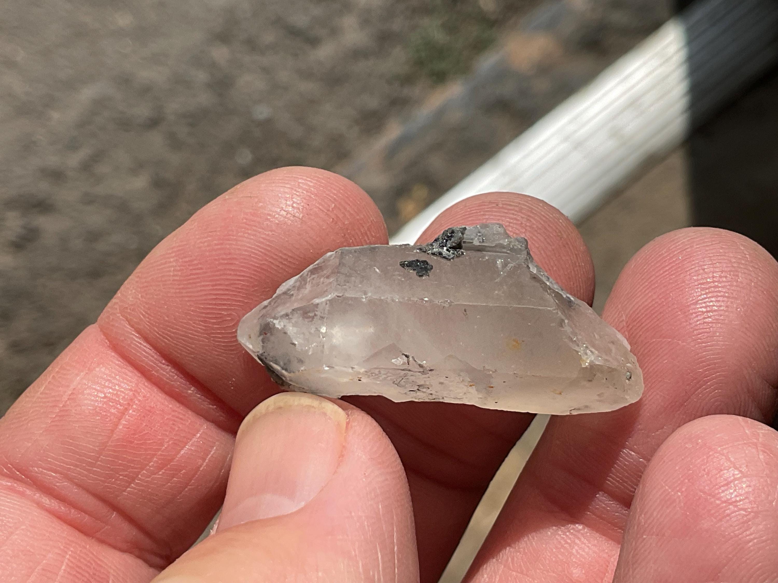 8g Molybdenite on Quartz Point from Deepwater, Australia Specimen 1A