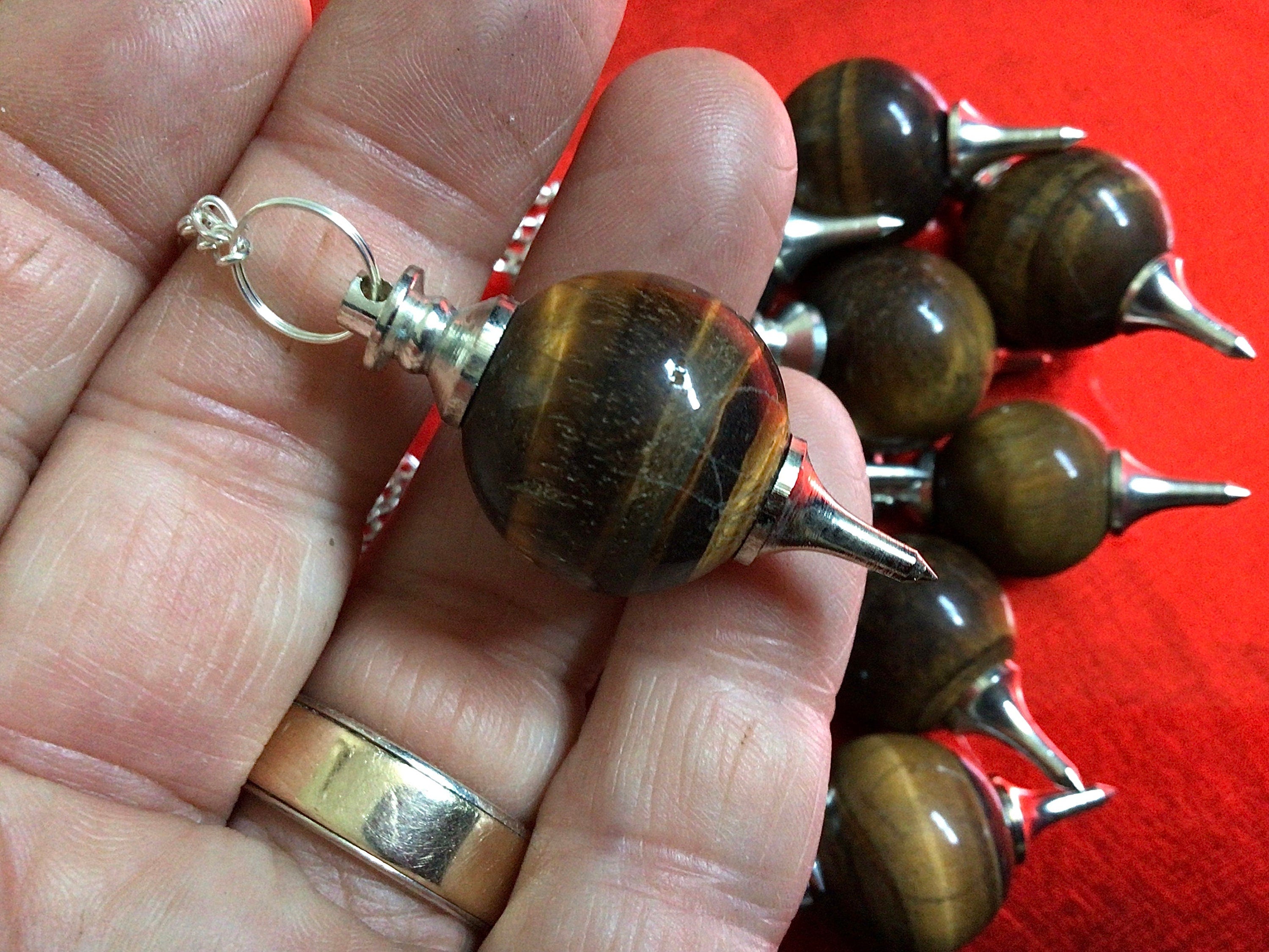 Round Tiger Eye Pendulum