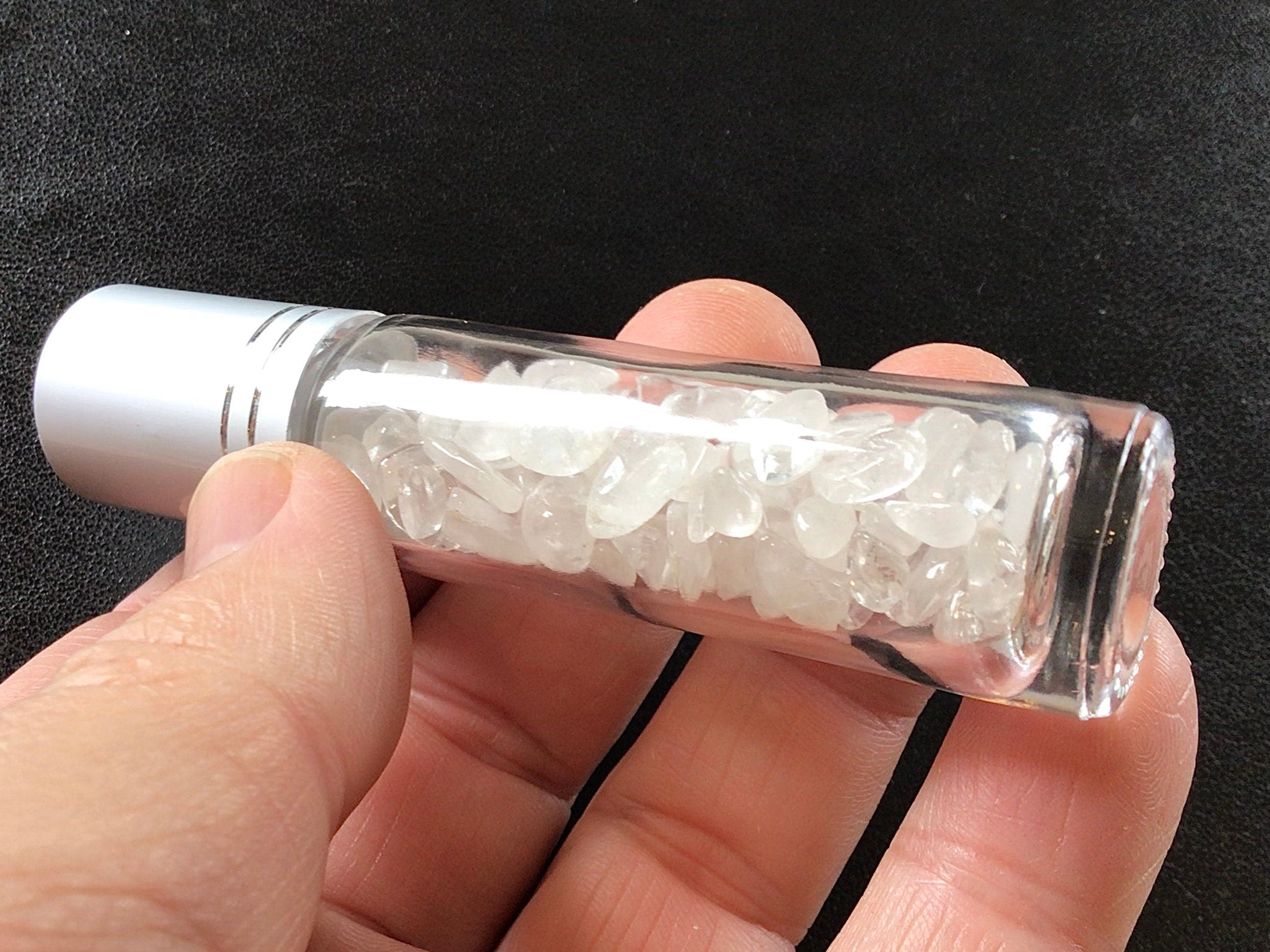 40g Clear Quartz Crystal Chip Roller Bottle
