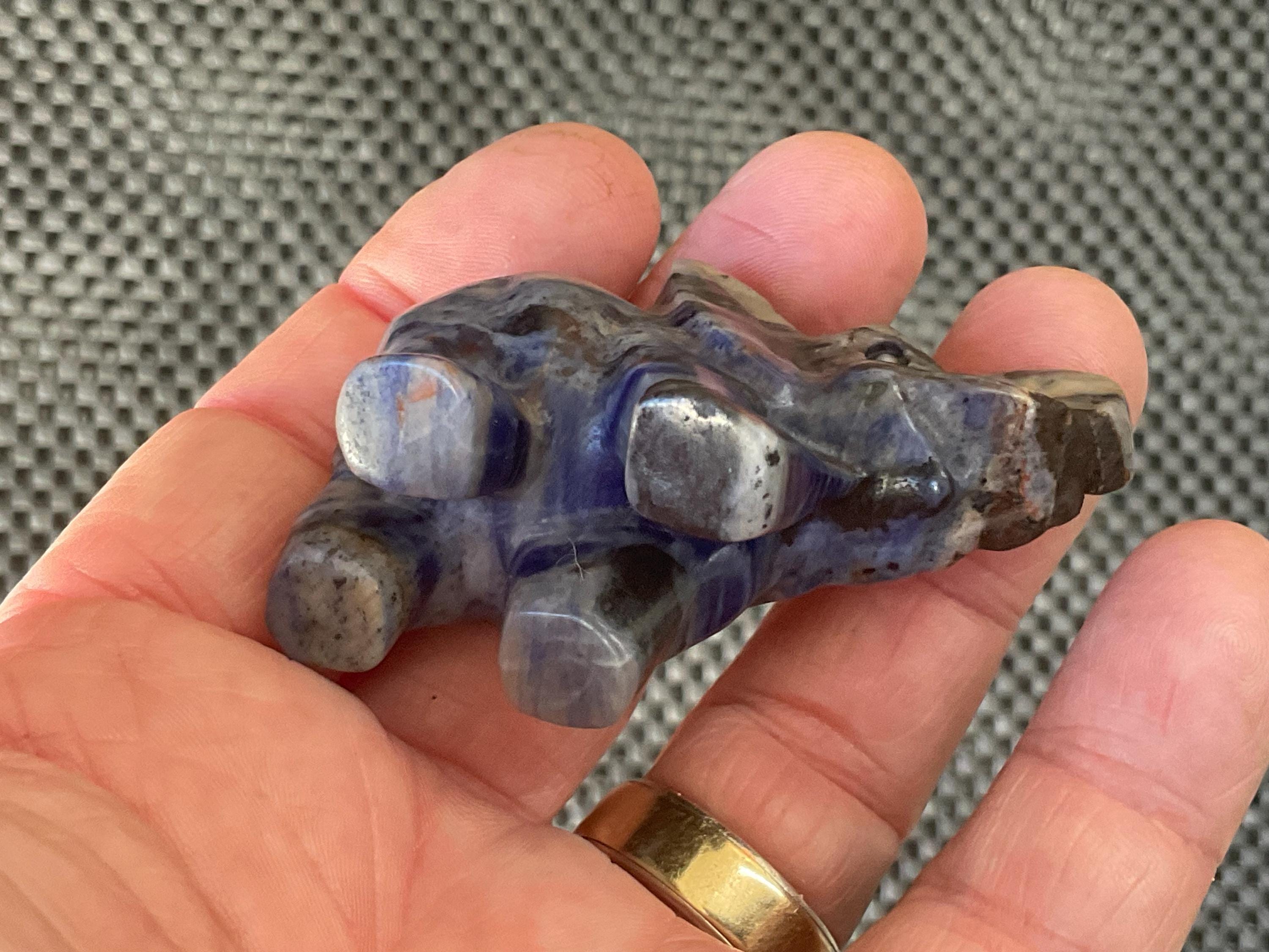 Sodalite Elephant Carving