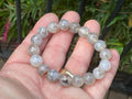 Agate “Spider Web” 10mm Bead Mala Bracelet B