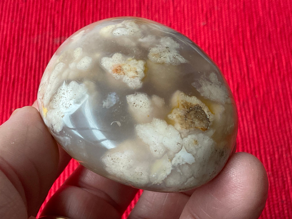 122g Flower Agate Palmstone 9B