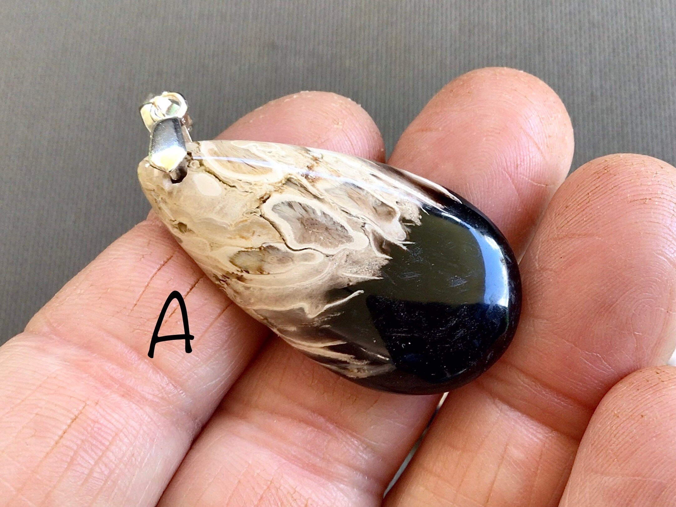 Indonesian Fossilised Palm Tree Pendants Group 4