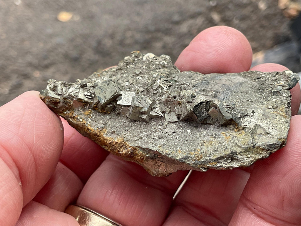 44g Cubic Pyrite on Solid Pyrite Matrix Specimen 1B