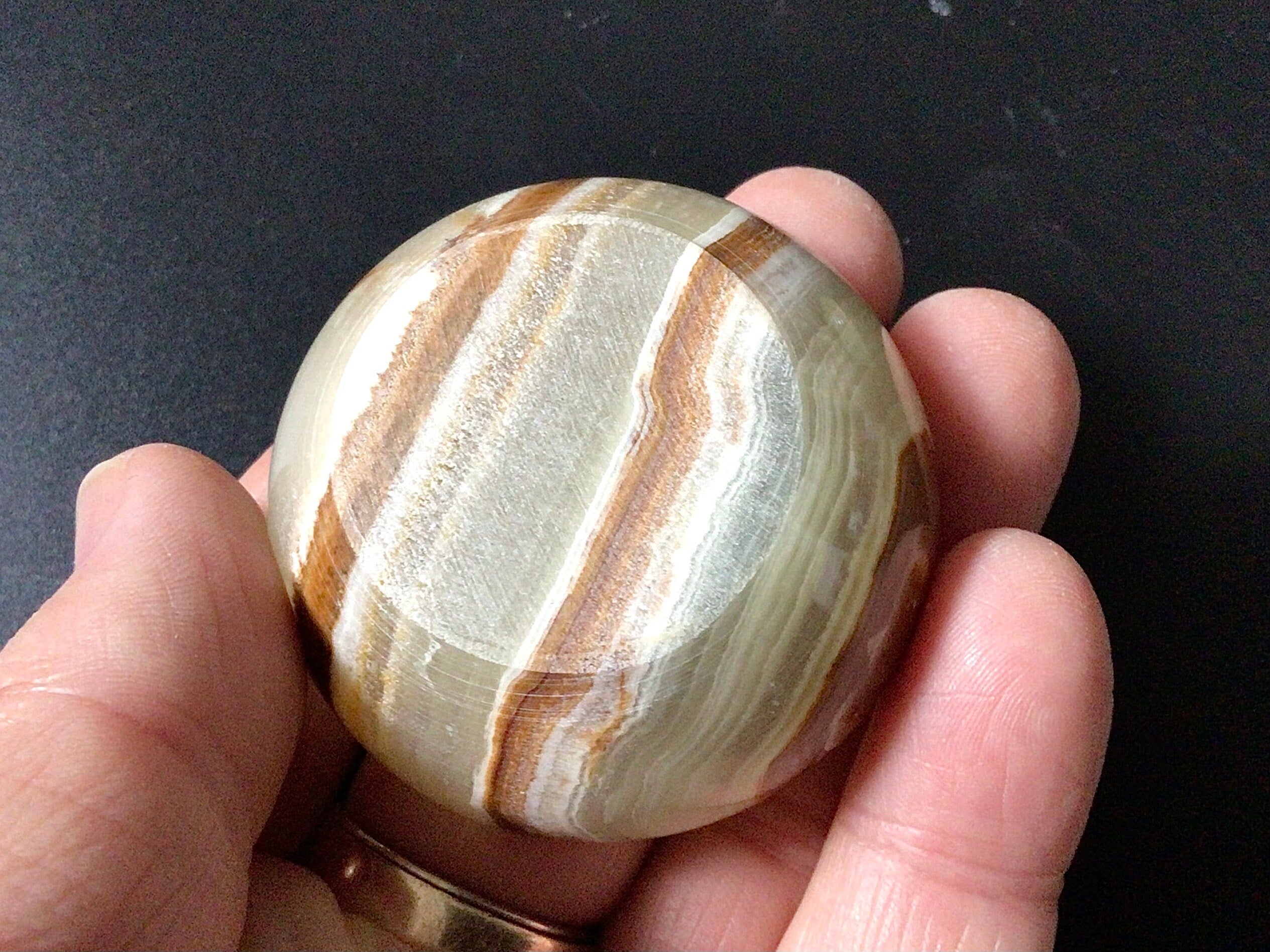 44g Banded Green Onyx Small Trinket Bowl 1E