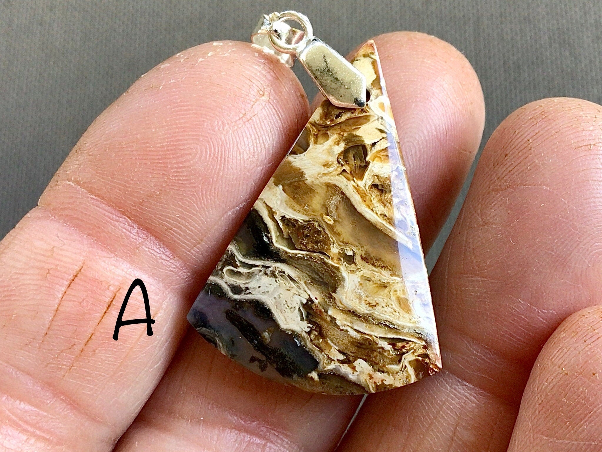 Indonesian Fossilised Palm Tree Pendants Group 6