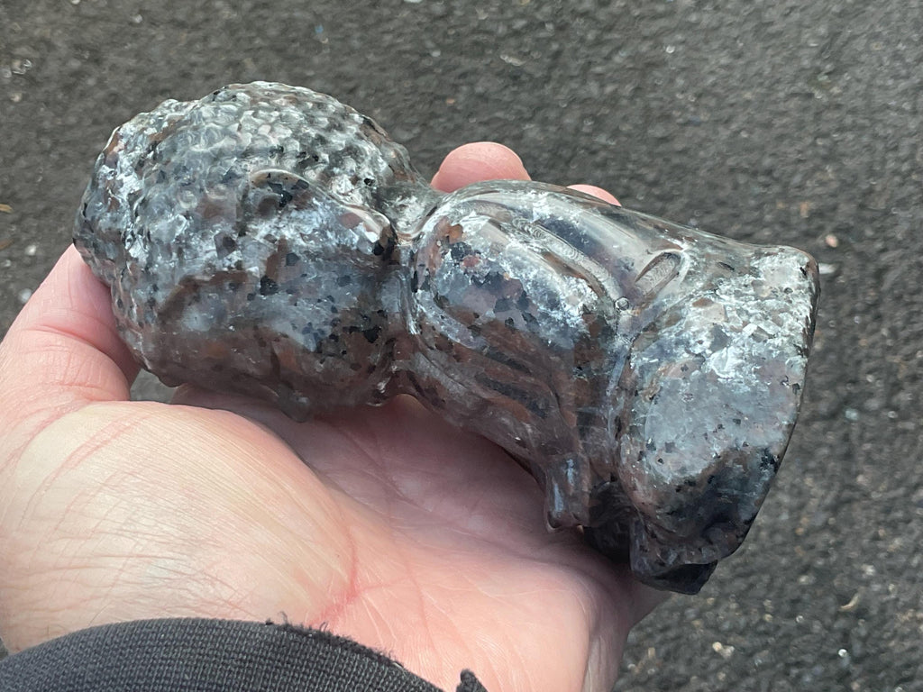 580g Syenite with Sodalite (Yooperlite) Buddha Carving A