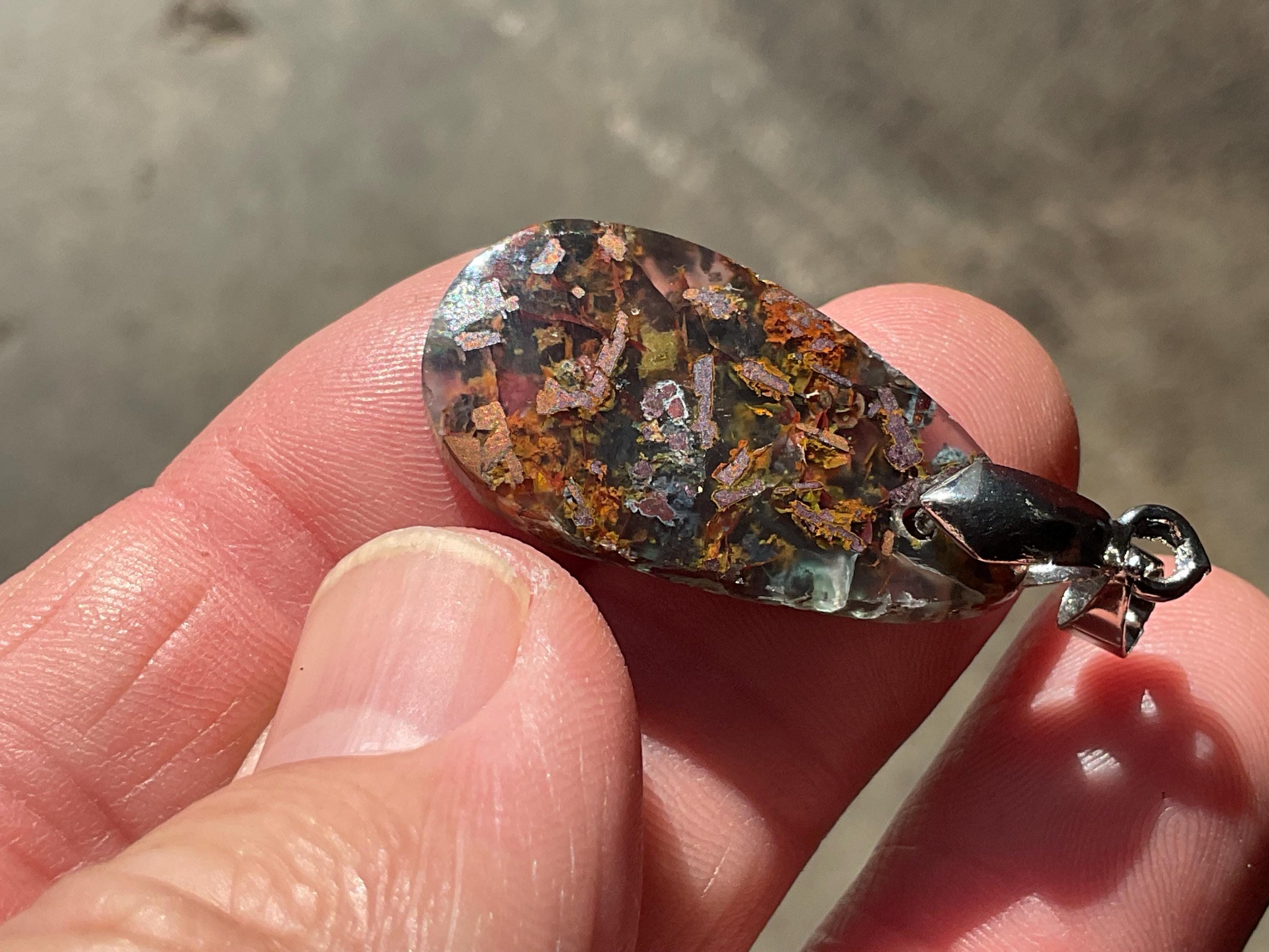 4g Native Copper and Chrysocolla in Chalcedony Pendant 3B