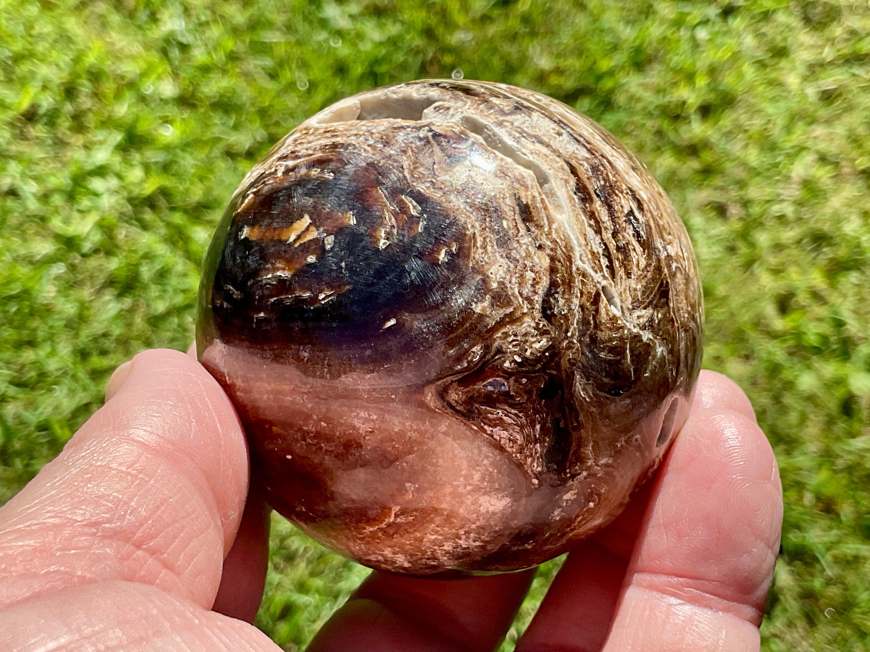 338g Dark Chocolate Calcite Sphere B
