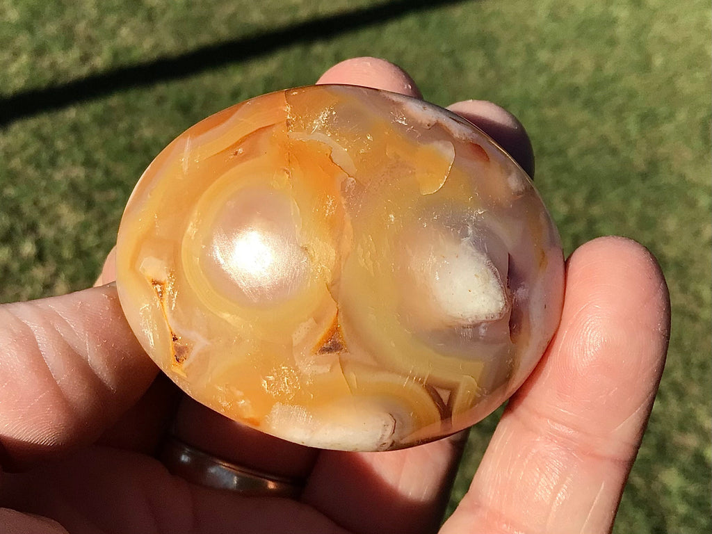 87g Flower Agate Palmstone 5B