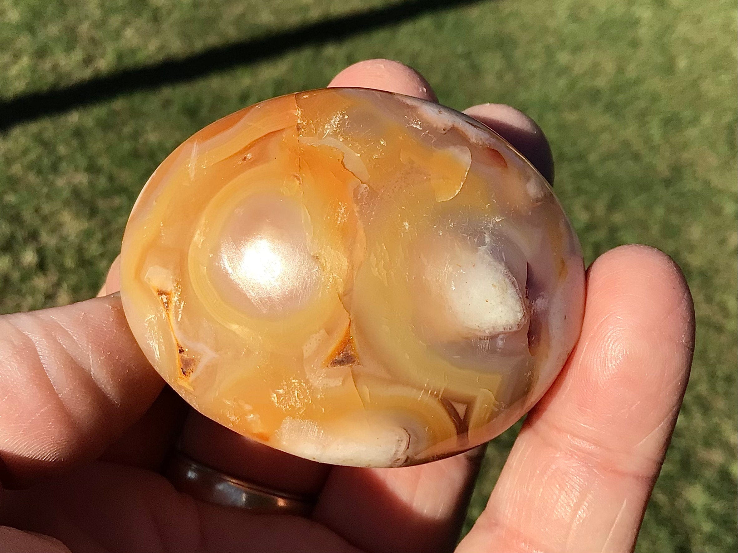 87g Flower Agate Palmstone 5B