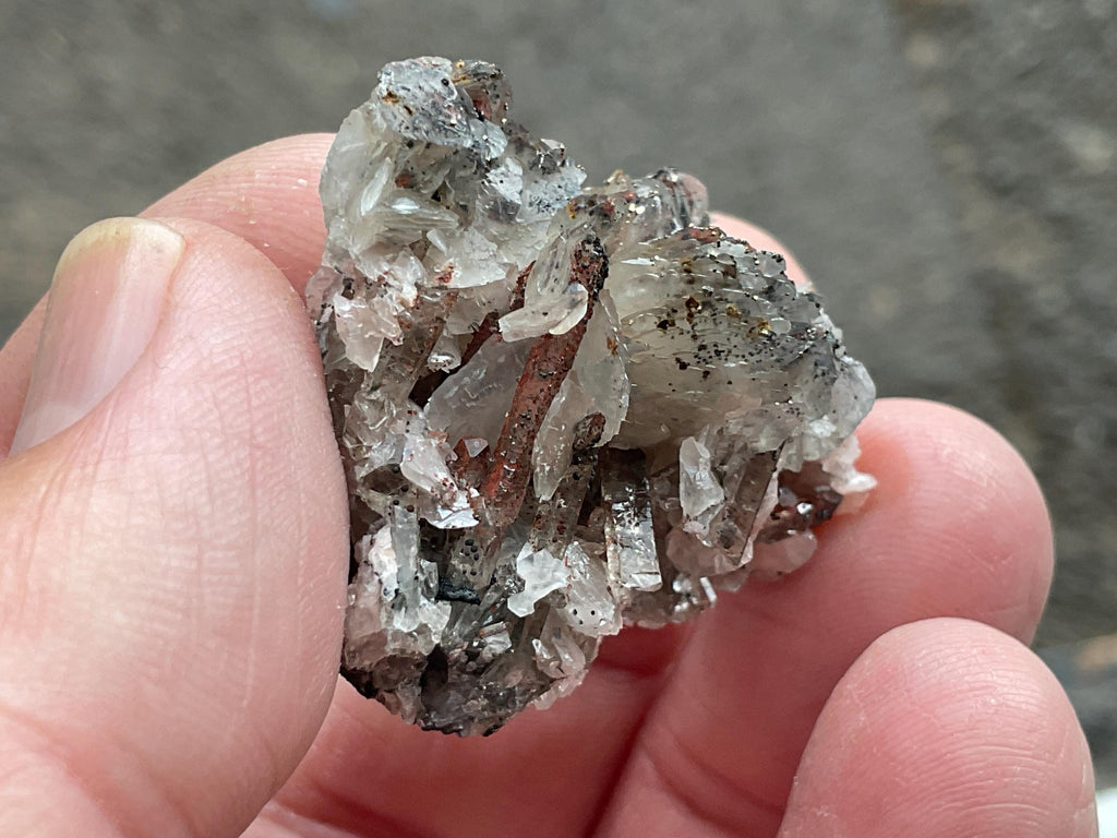 16g Quartz, Hematite, Calcite with Pyrite Cluster A from Fujian, China