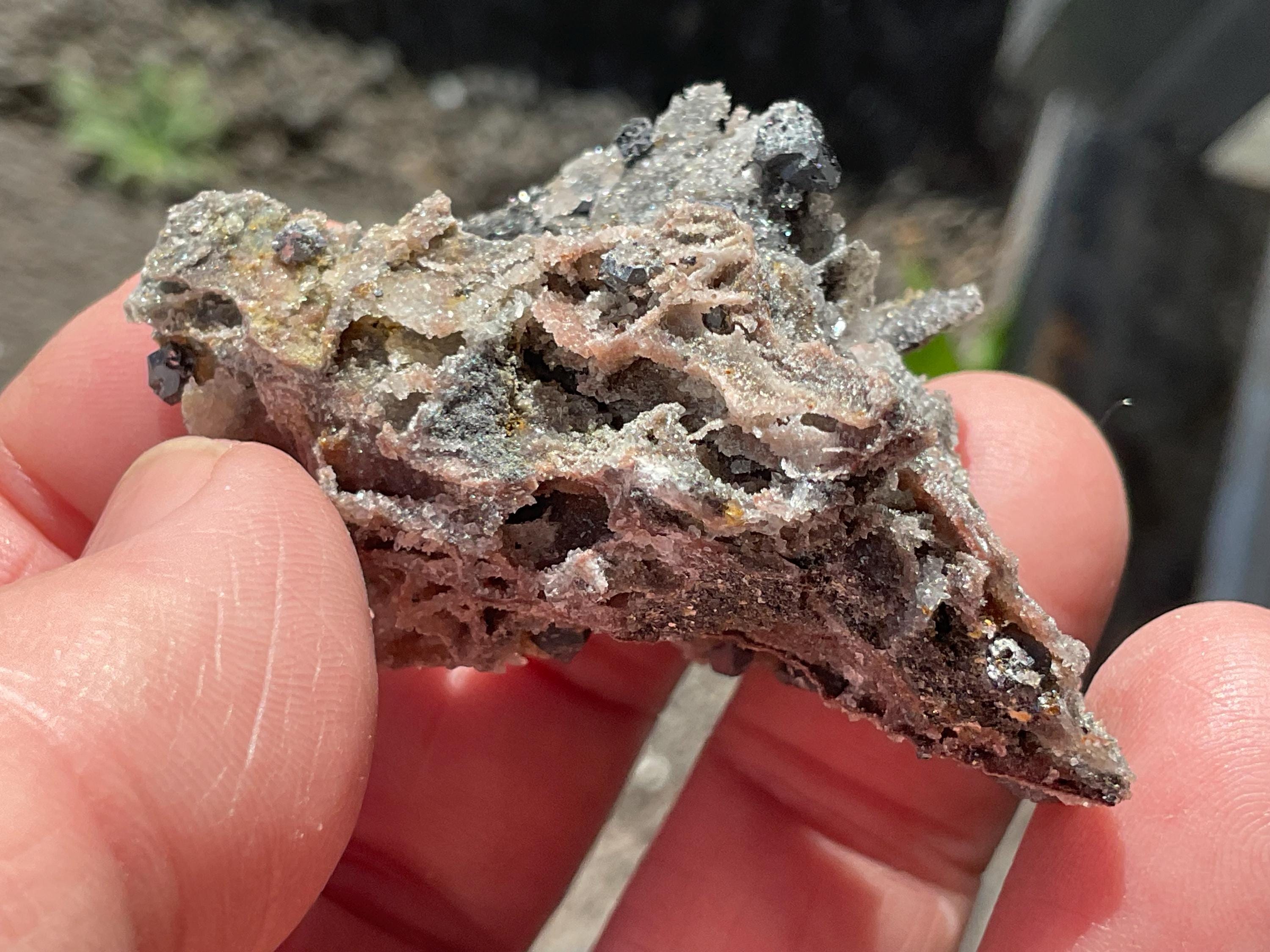 32g Sphalerite, Garnet, Galena Quartz Specimen 1B from Hunan, China