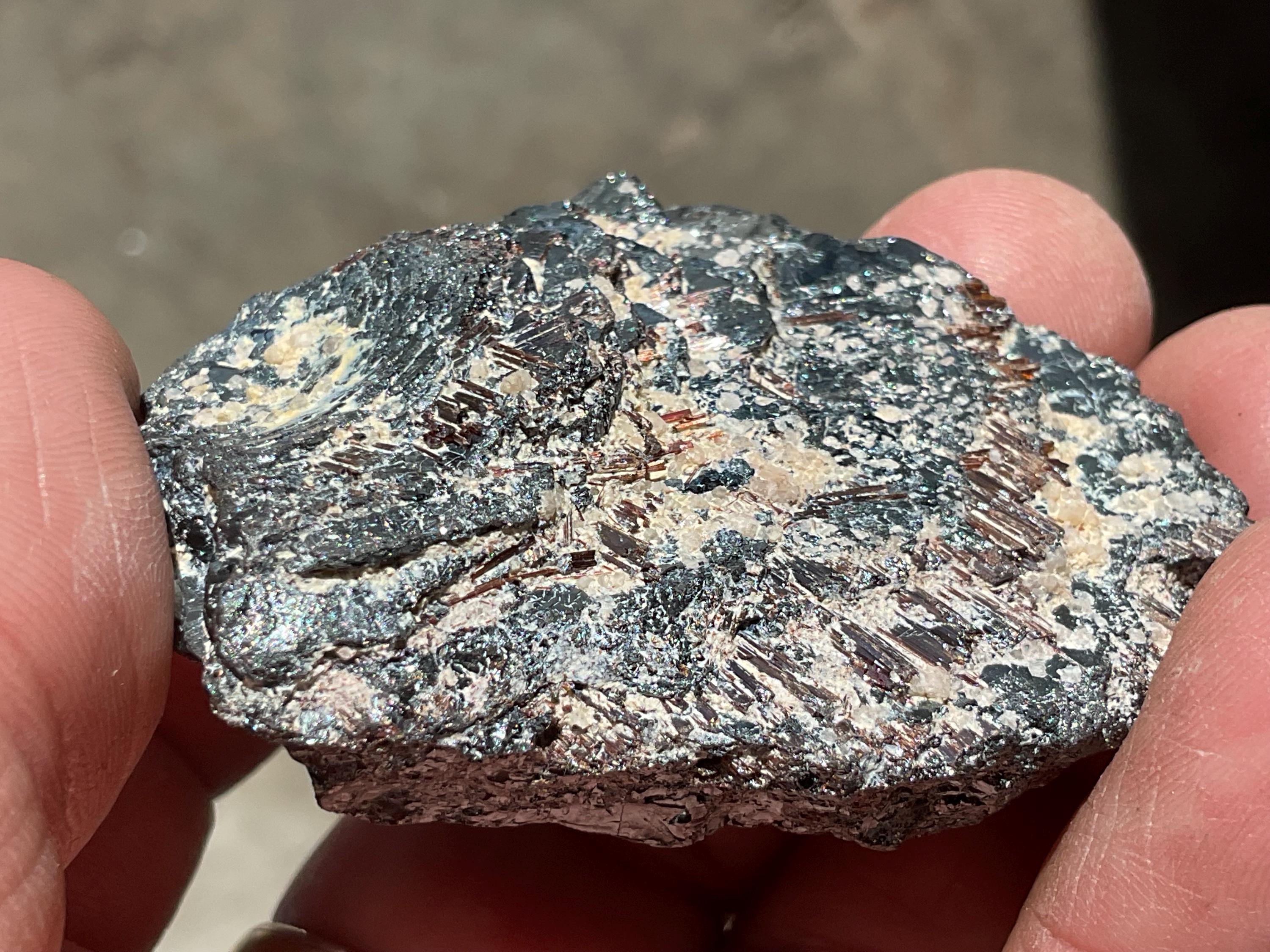 RESERVED FOR MEREDITH **76g Hematite with Red Rutile Specimen 4C