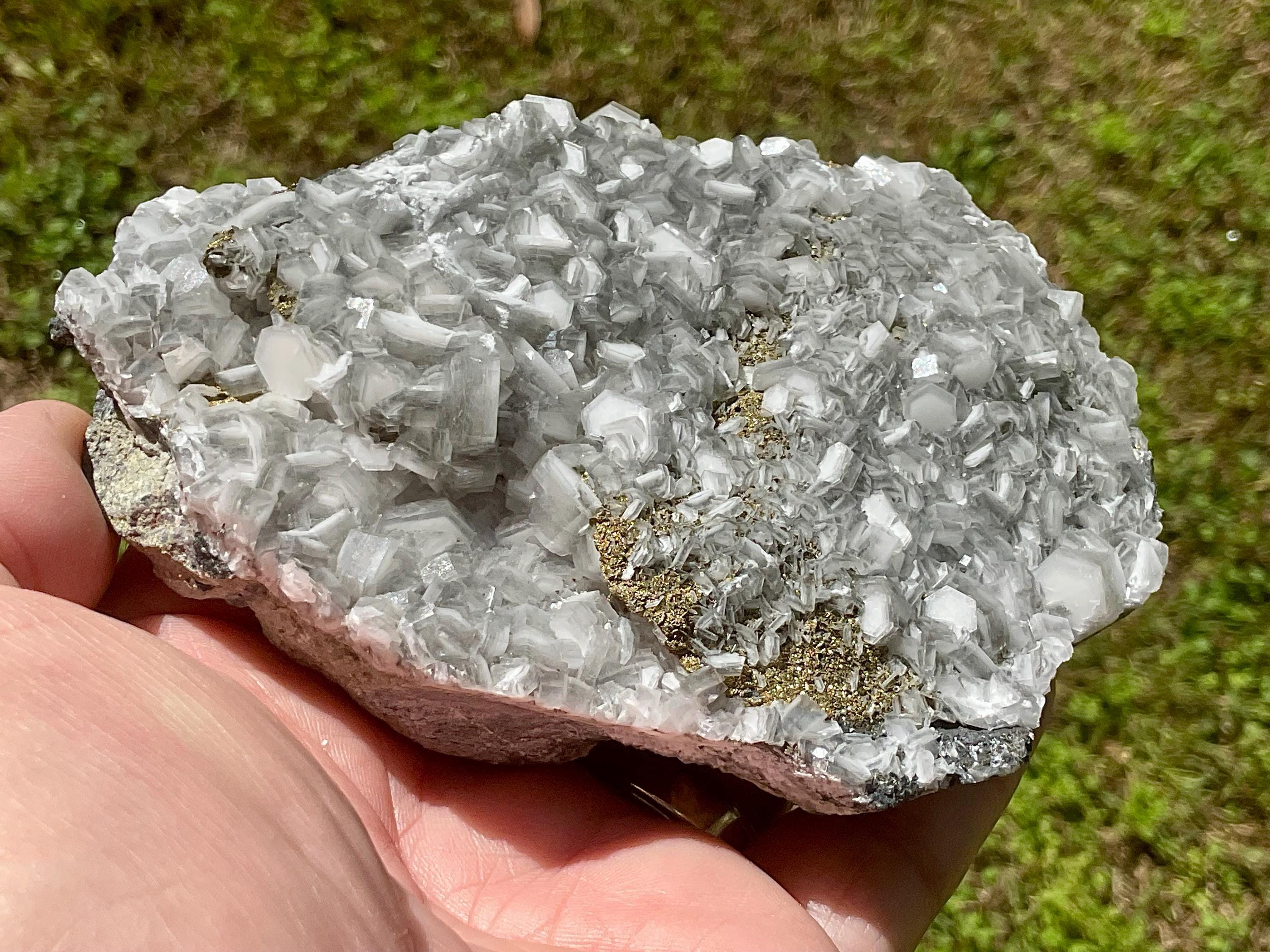 356g “Biscuit Calcite” with Pyrite Specimen from Hunan, China