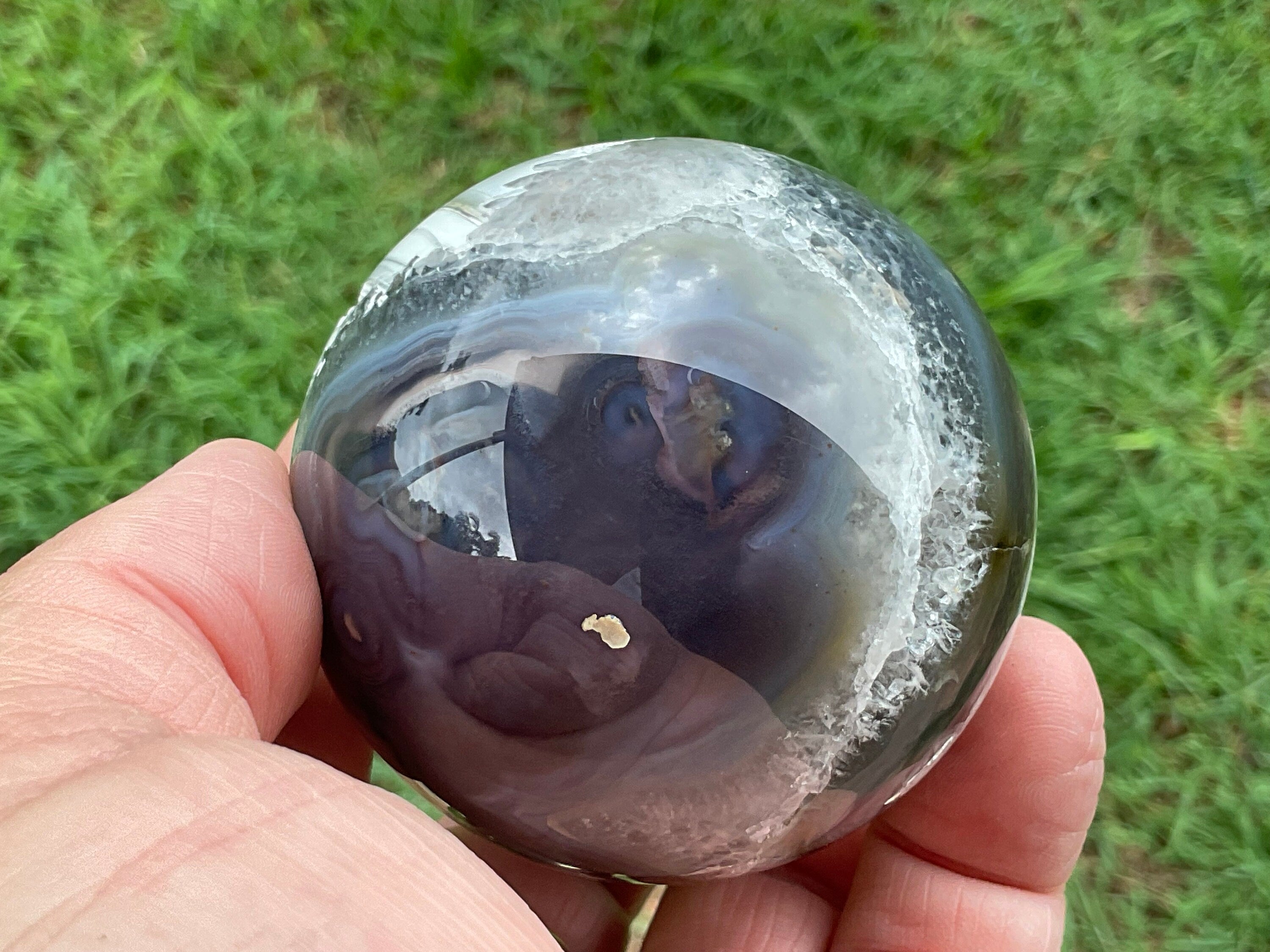 Imperfect 304g Black Flower Agate 5A