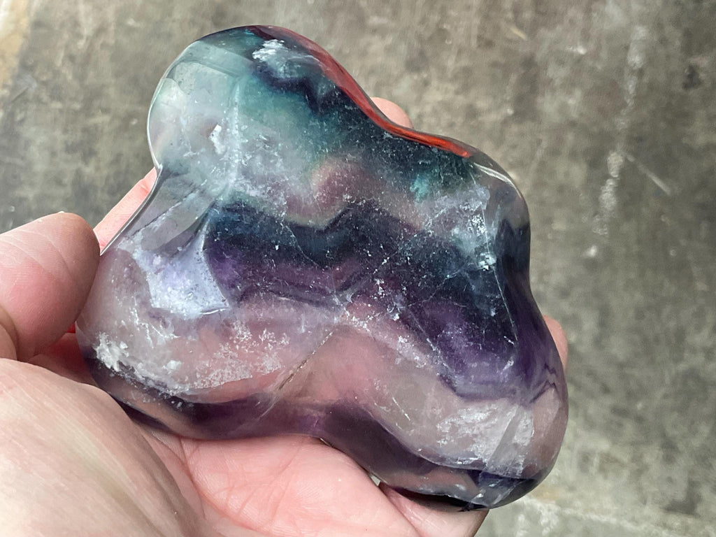 280g Rainbow Fluorite Freeform Bowl 2A