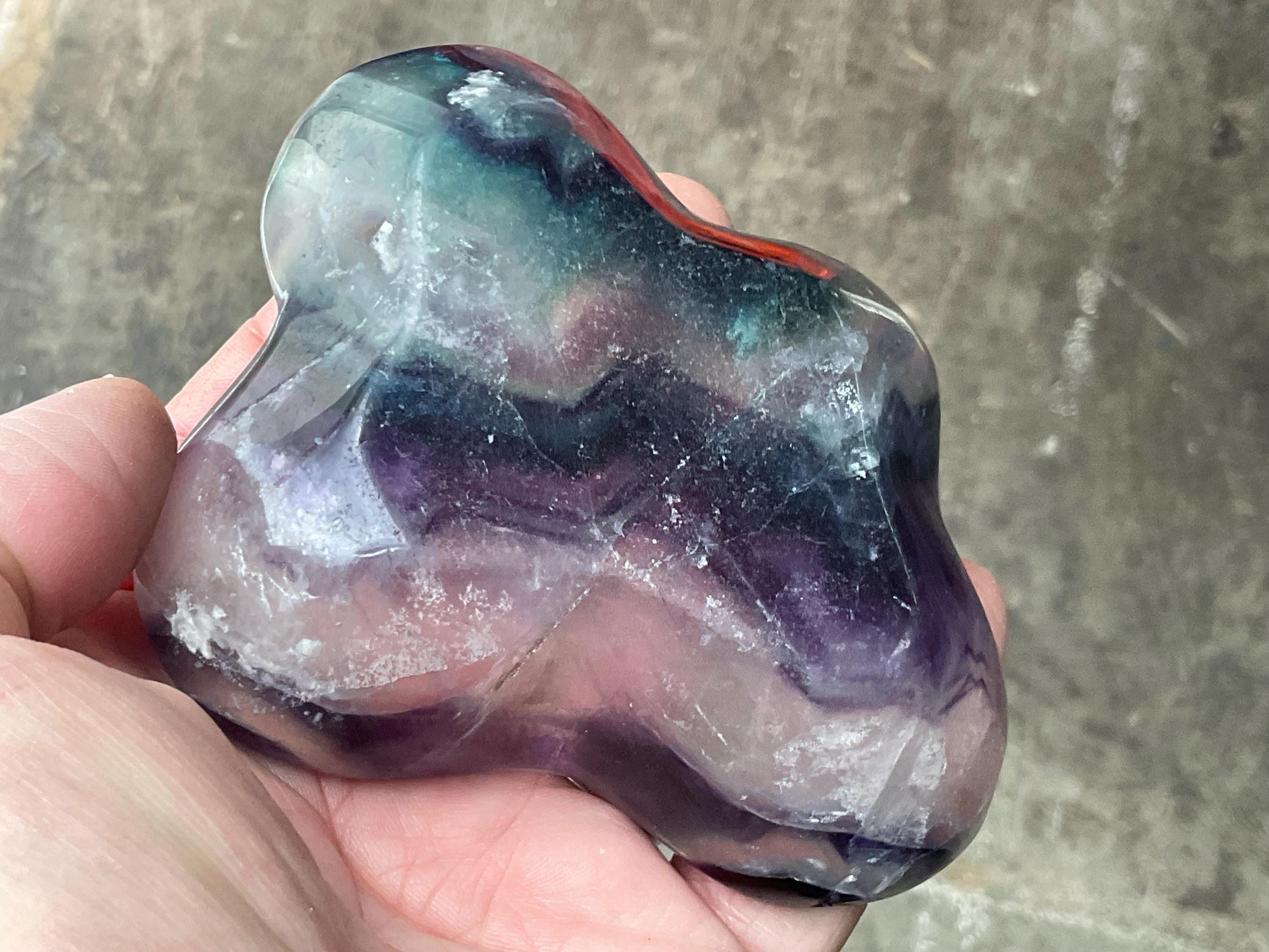 280g Rainbow Fluorite Freeform Bowl 2A