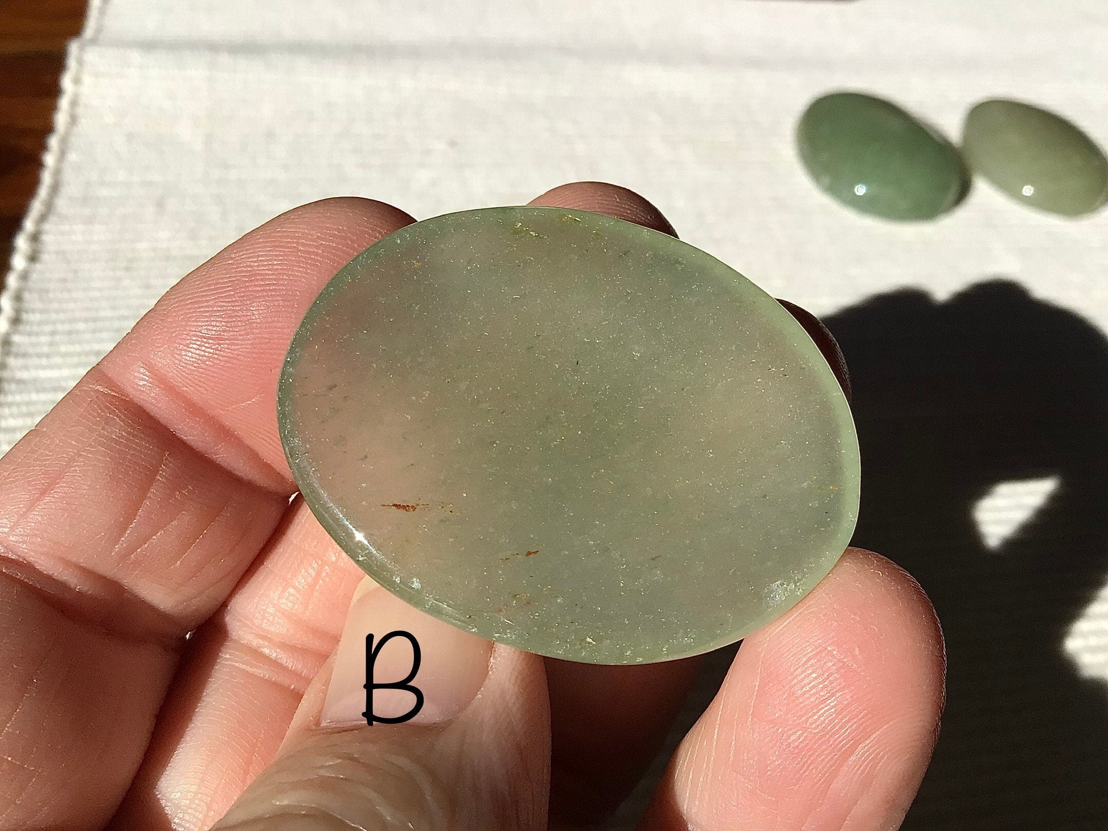 Green Aventurine Thumb Stone Group 3